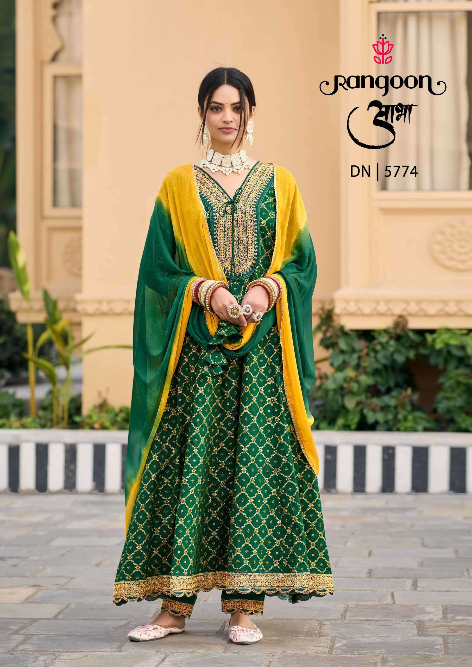 Rangoon Aabha Anarkali Pattern Readymade 3 Piece Designs view 3