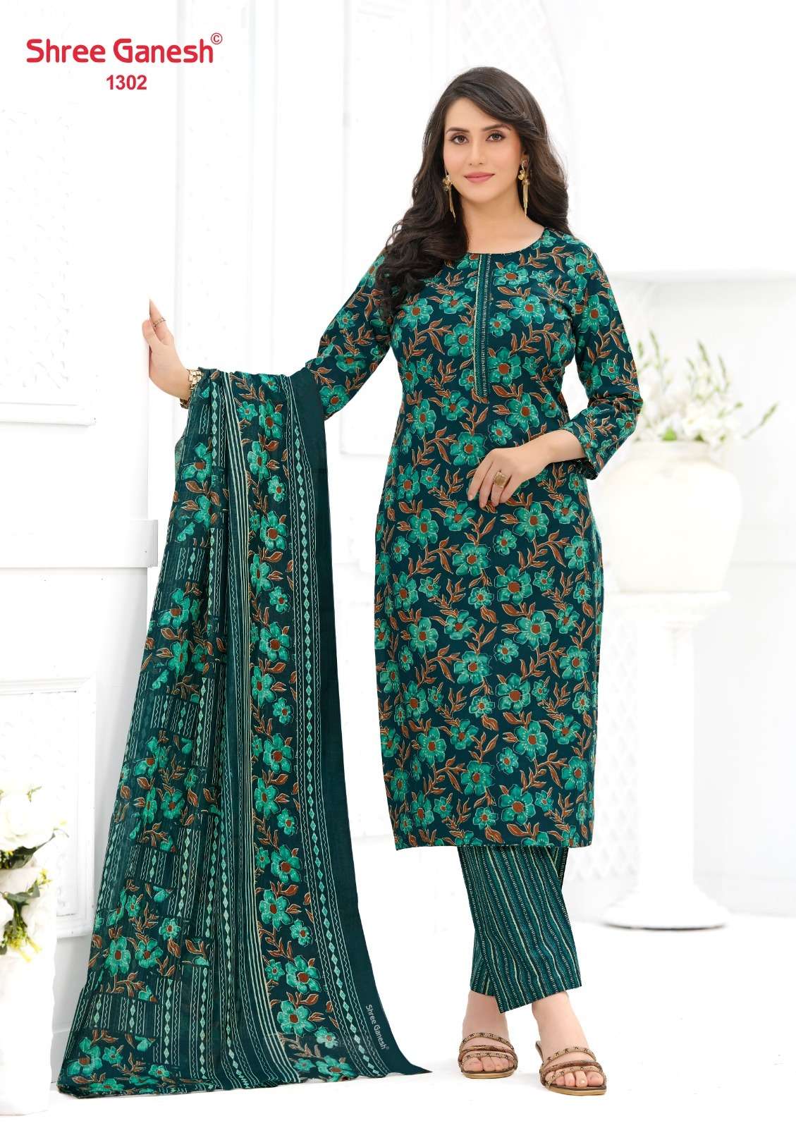 Shree Ganesh Samaiyra Ajrak Vol 3 Premium Wear Cotton Dress Material view 5