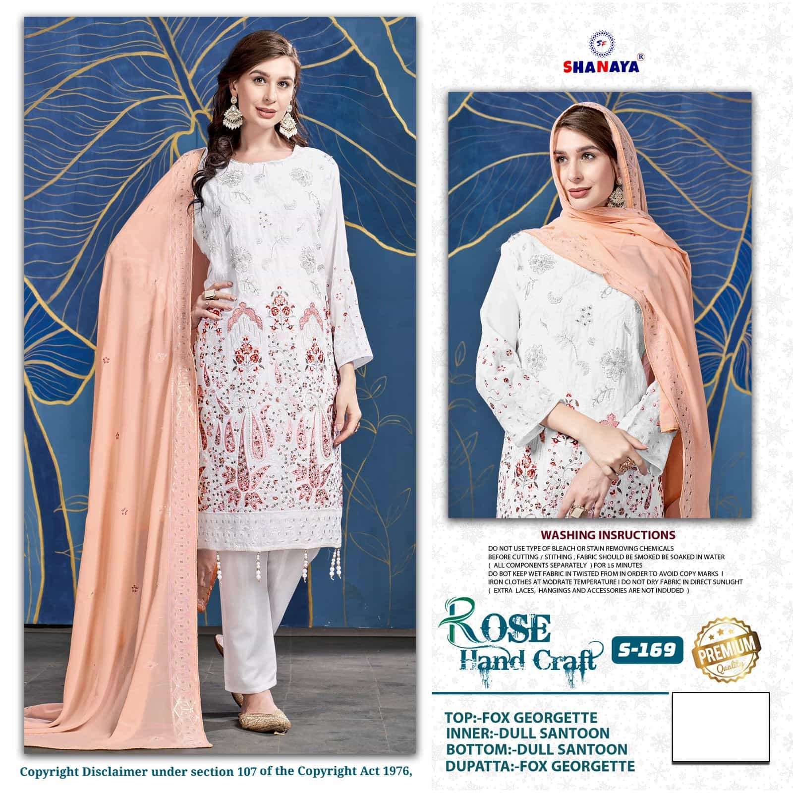 Shanaya S 169 Embroidered Georgette Suit