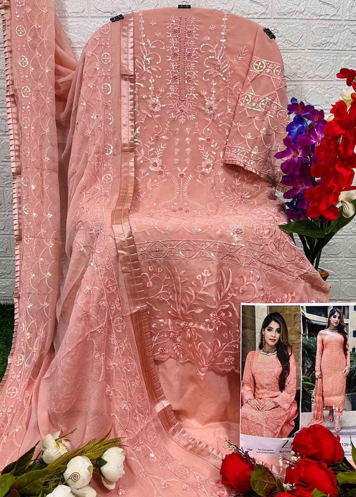 Zaha Saadia Vol 1 Heavy Work Pakistani Salwar Suit view 7