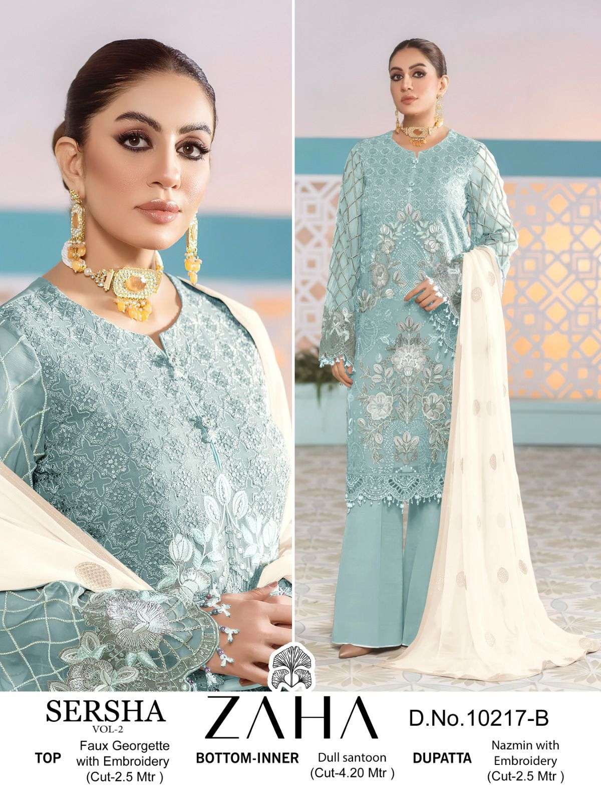 Zaha Sersha Vol 2 Fancy Pakistani Suit view 3
