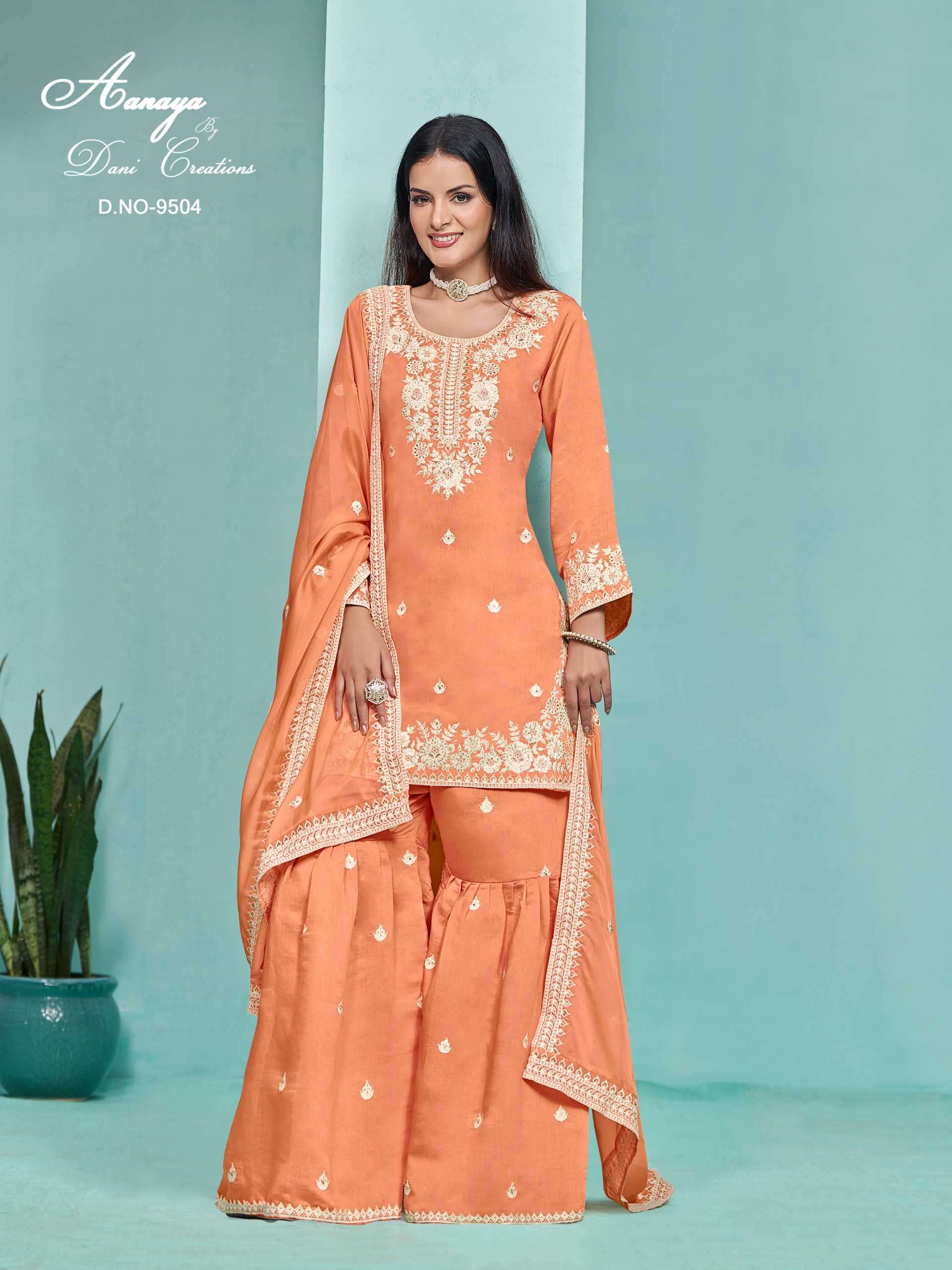 Aanaya Vol 195 9501 To 9504 Sharara Pattern Suits view 8