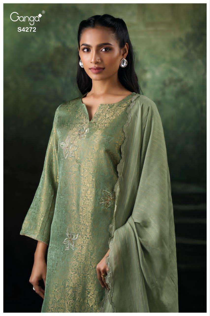 Ganga Fashion Jacquard Silk Partywear Suit