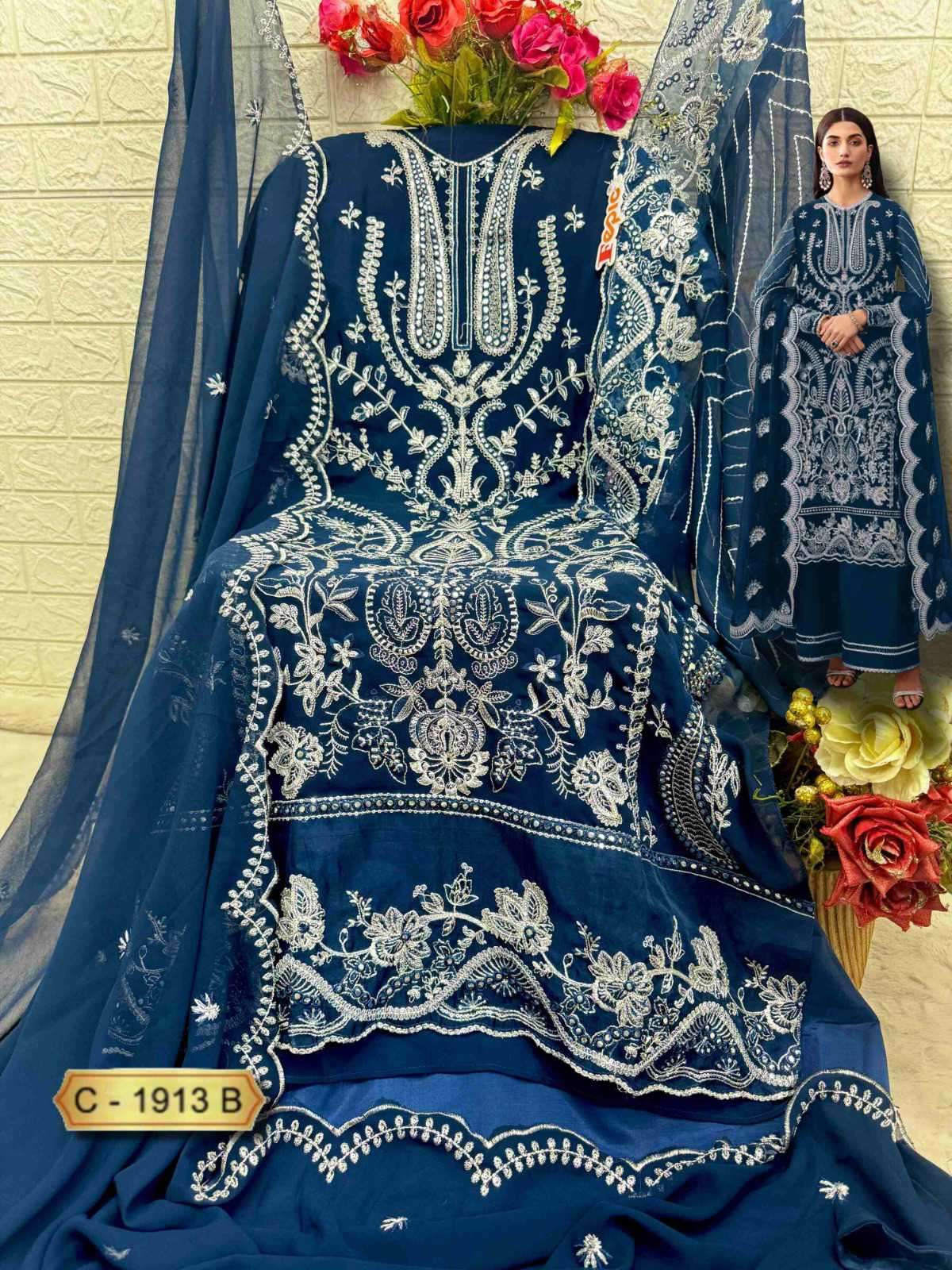Fepic C 1913 Colors Designer Work Georgette Suit Pakistani Concept view 6