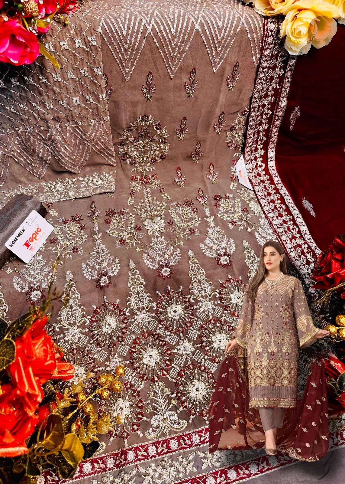 Fepic D 5229 Colors Heavy Embroidery Work Pakistani Suit Collection view 2