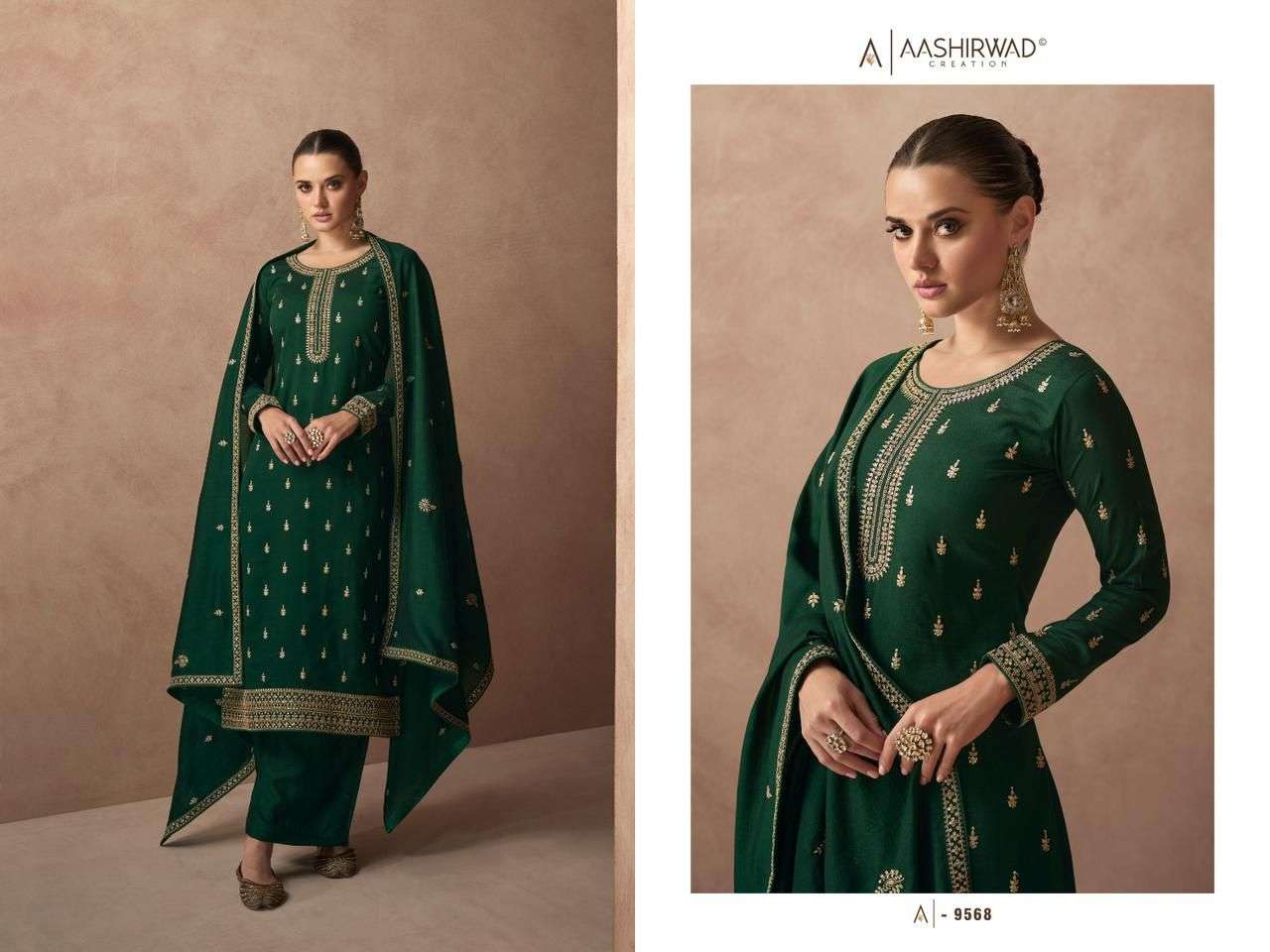 Aashirwad Gulkand Gulmohar Festive Wear Straight Designs Ladies Suit view 8
