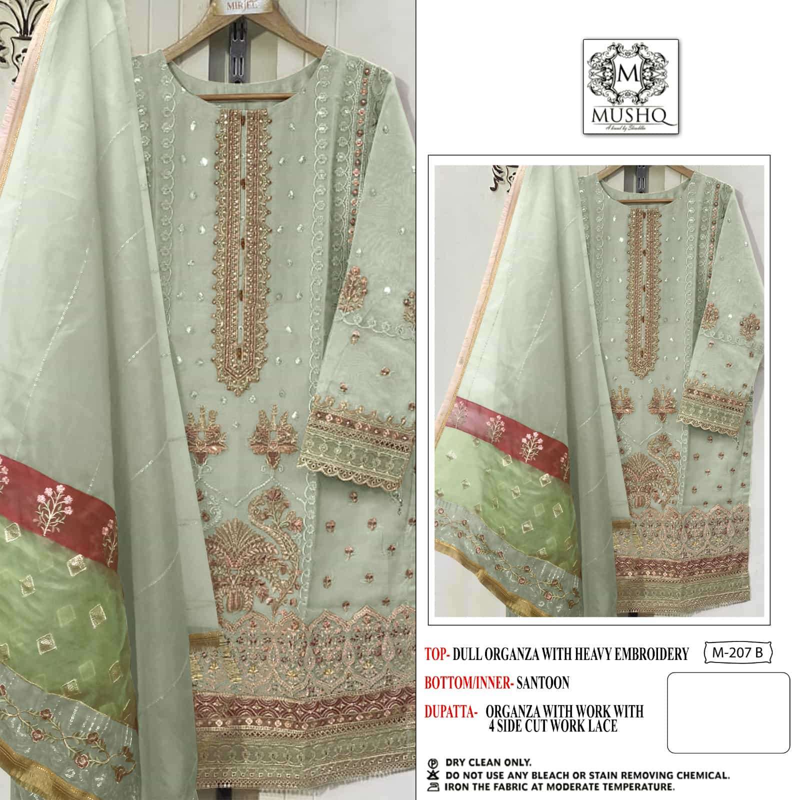 Mushq M-207 Organza Embroidered Salwar Suit