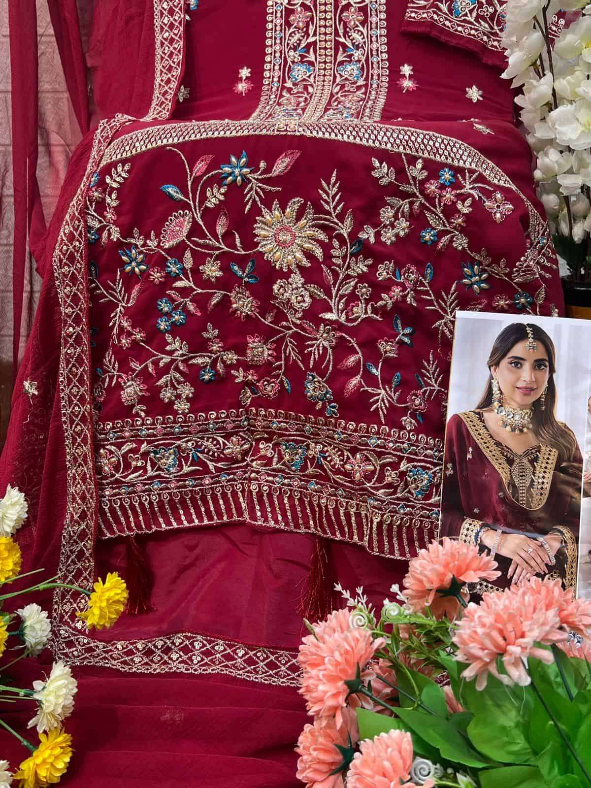 Zaha 10276 Festive Embroidered Designer Suit view 2