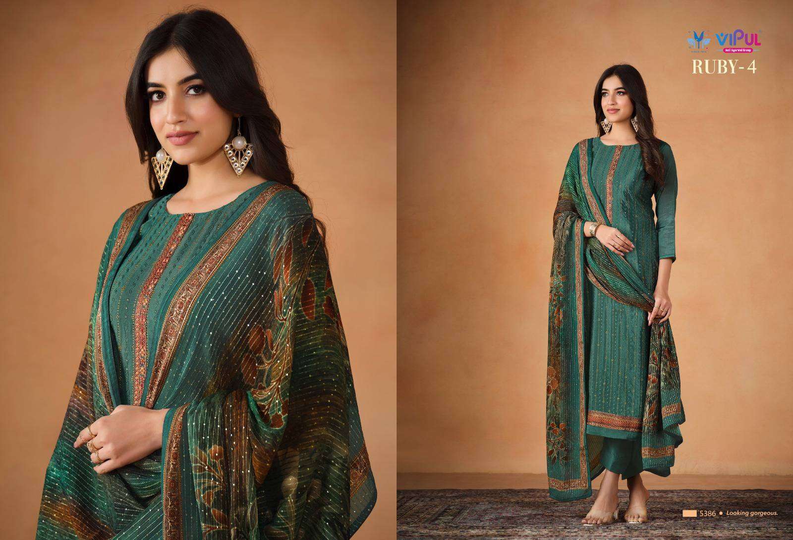 Vipul Ruby Vol 4 Fancy Straight Designs Festive Wear Dress Catalog Exporter view 14