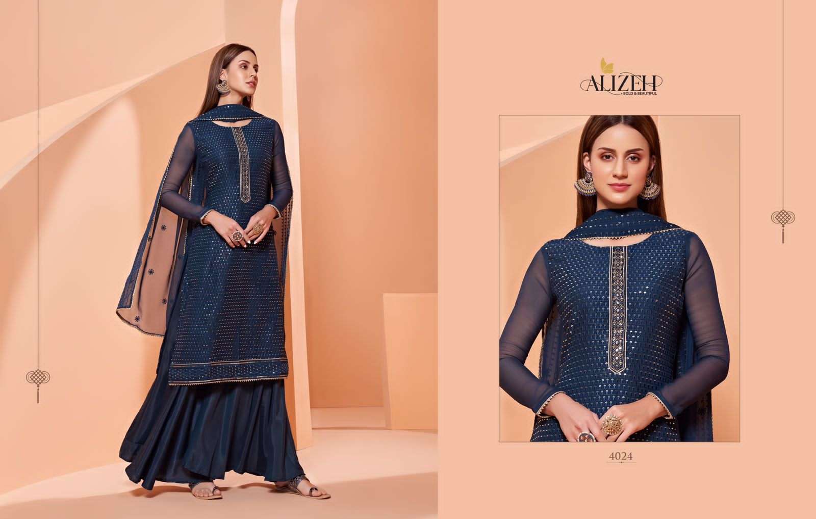 Alizeh Almora Vol 5 Semi Stitched georgette Suit price view 4