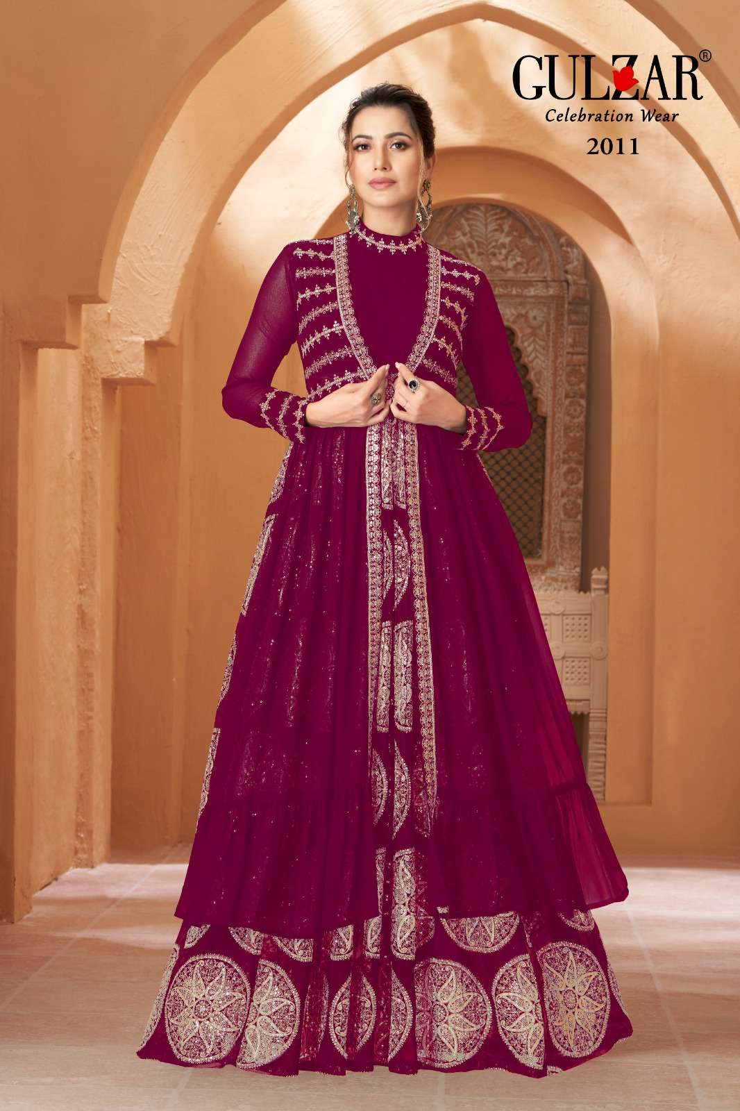 Gulzar Romaa 2011 To 2013 Partywear Style Indo Western Dress Latest Collection view 5