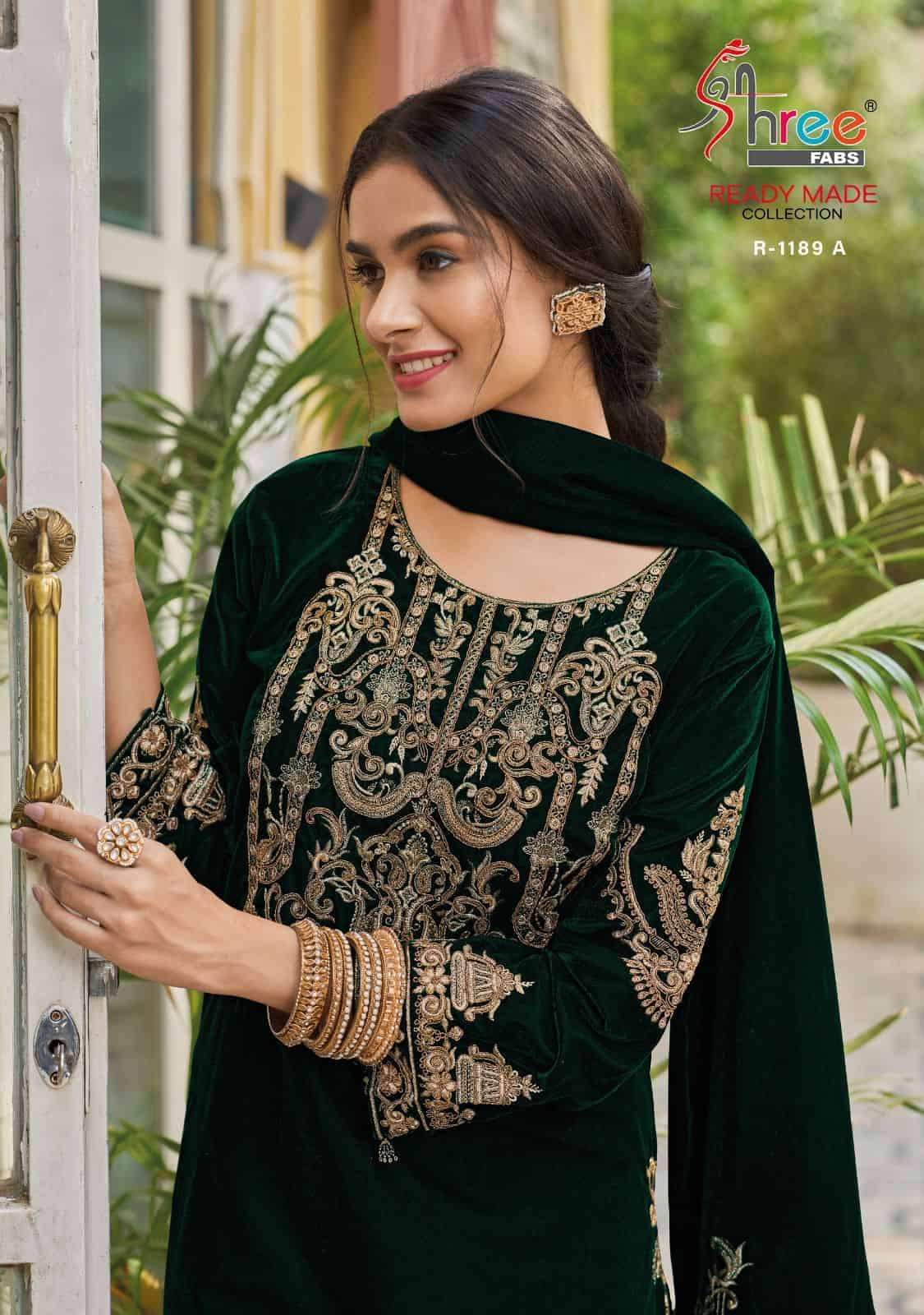 Shree Fabs R 1189 Colors Velvet Readymade Collection Festive Wear Suit Wholesalers view 4