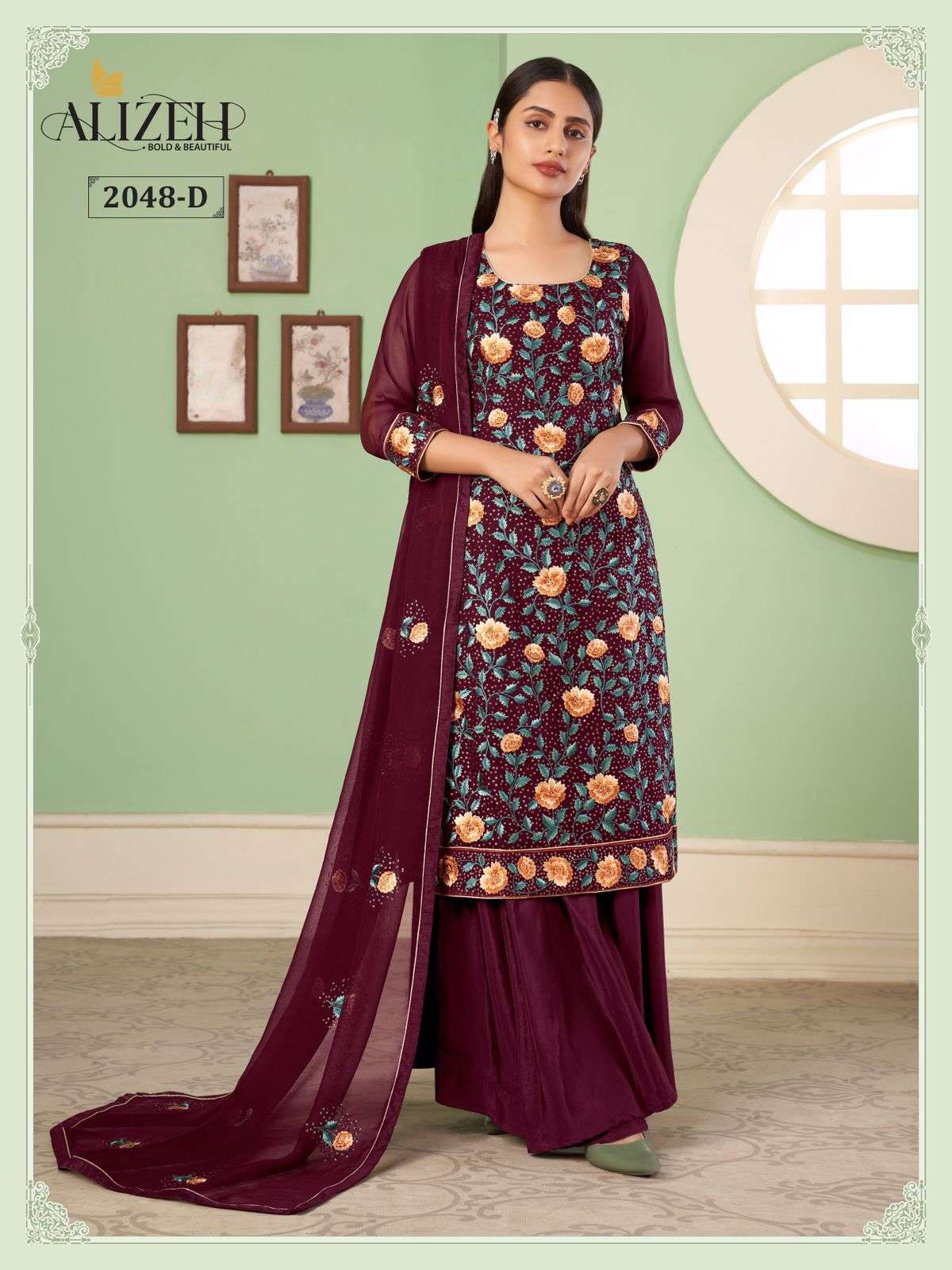 Alizeh Zaida Vol 10 Party Wear Sharara Salwar Kameez New Collection view 7