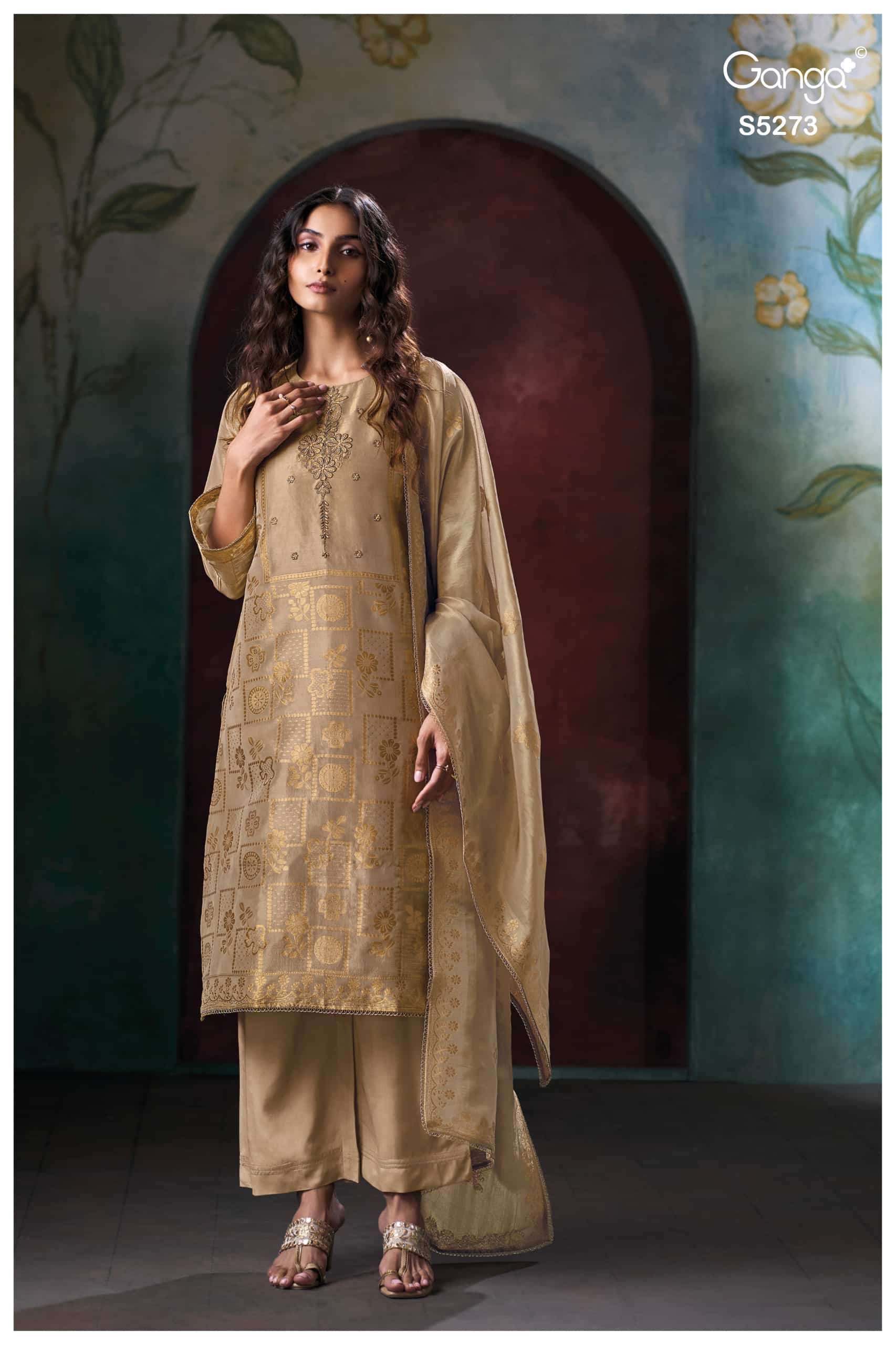 Ganga Fashion Krestha 5273 Partywear Style Ladies Dress Latest Collection view 4