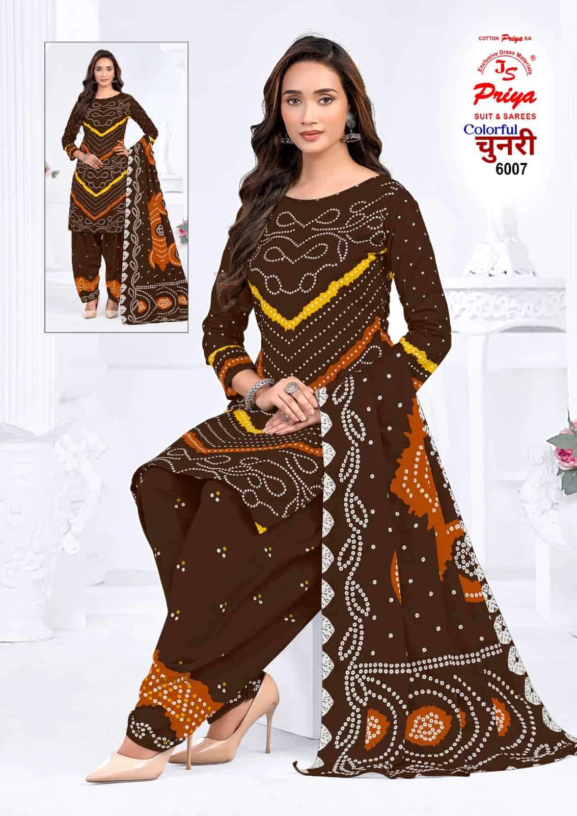Js Priya Colourful Chunri Vol 6 Printed Cotton Bandhani Suit view 12