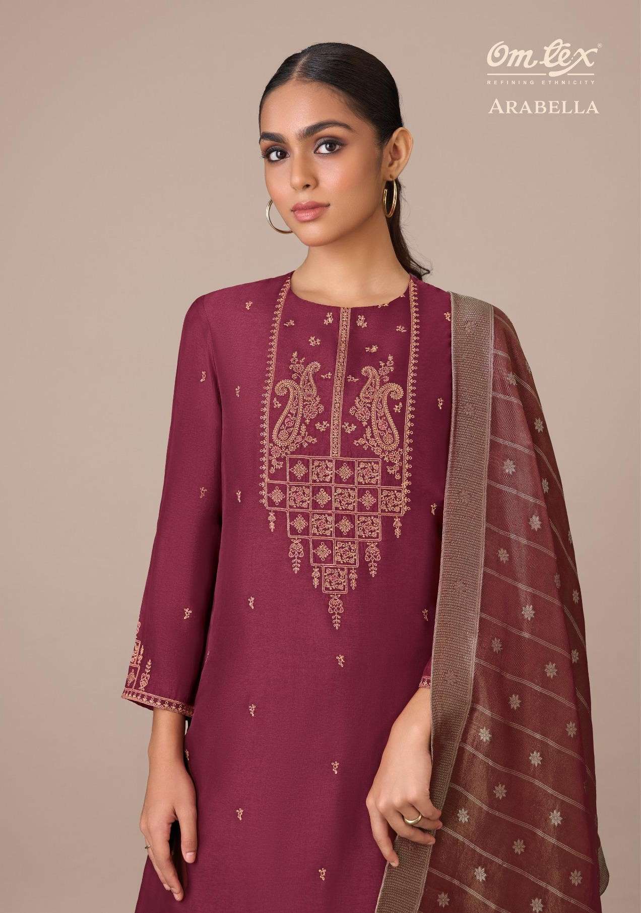 Omtex Arabella Unstitch Designer Silk Dress Latest Collection view 2