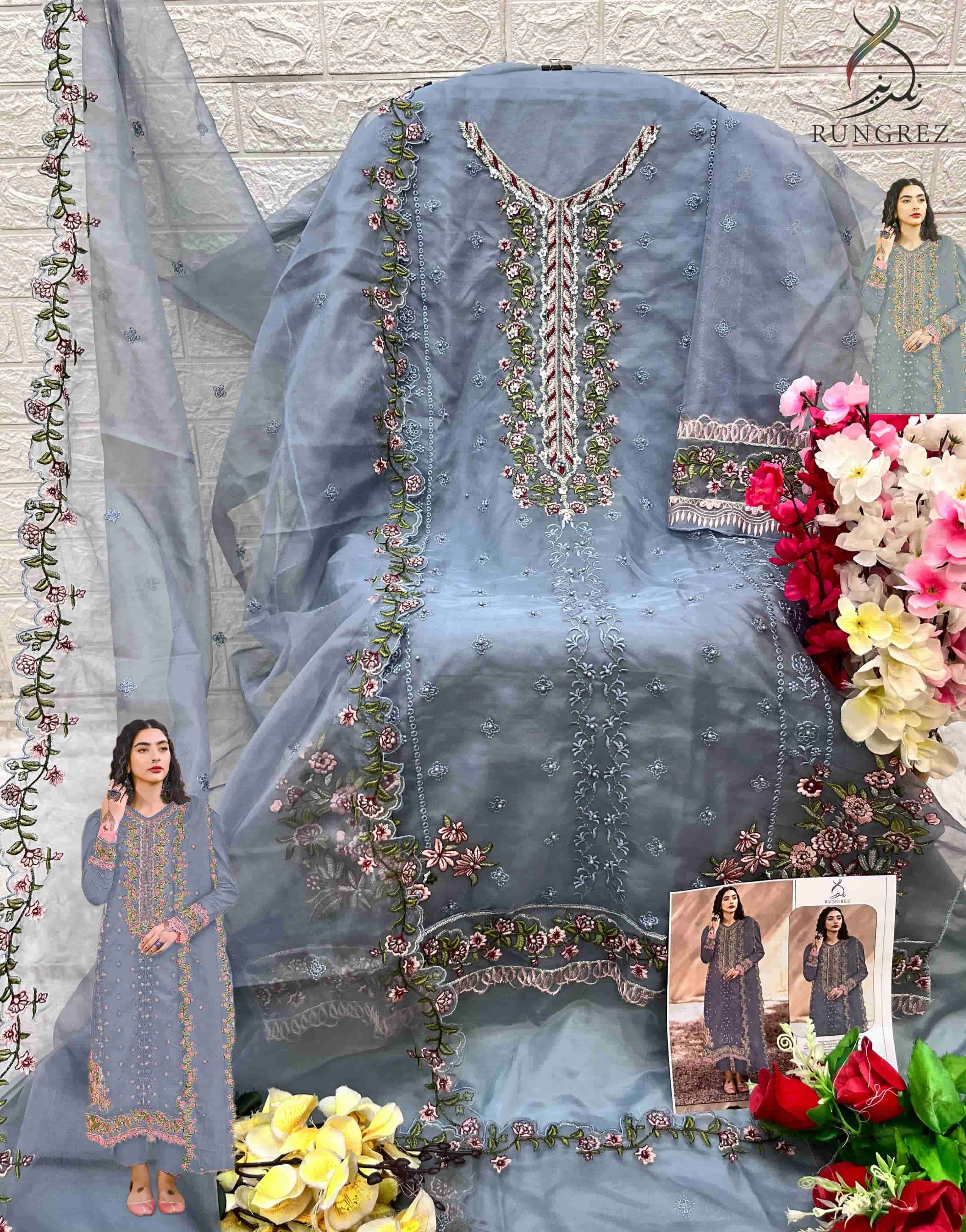 Rungrez 5011 C Festive Organza Dress