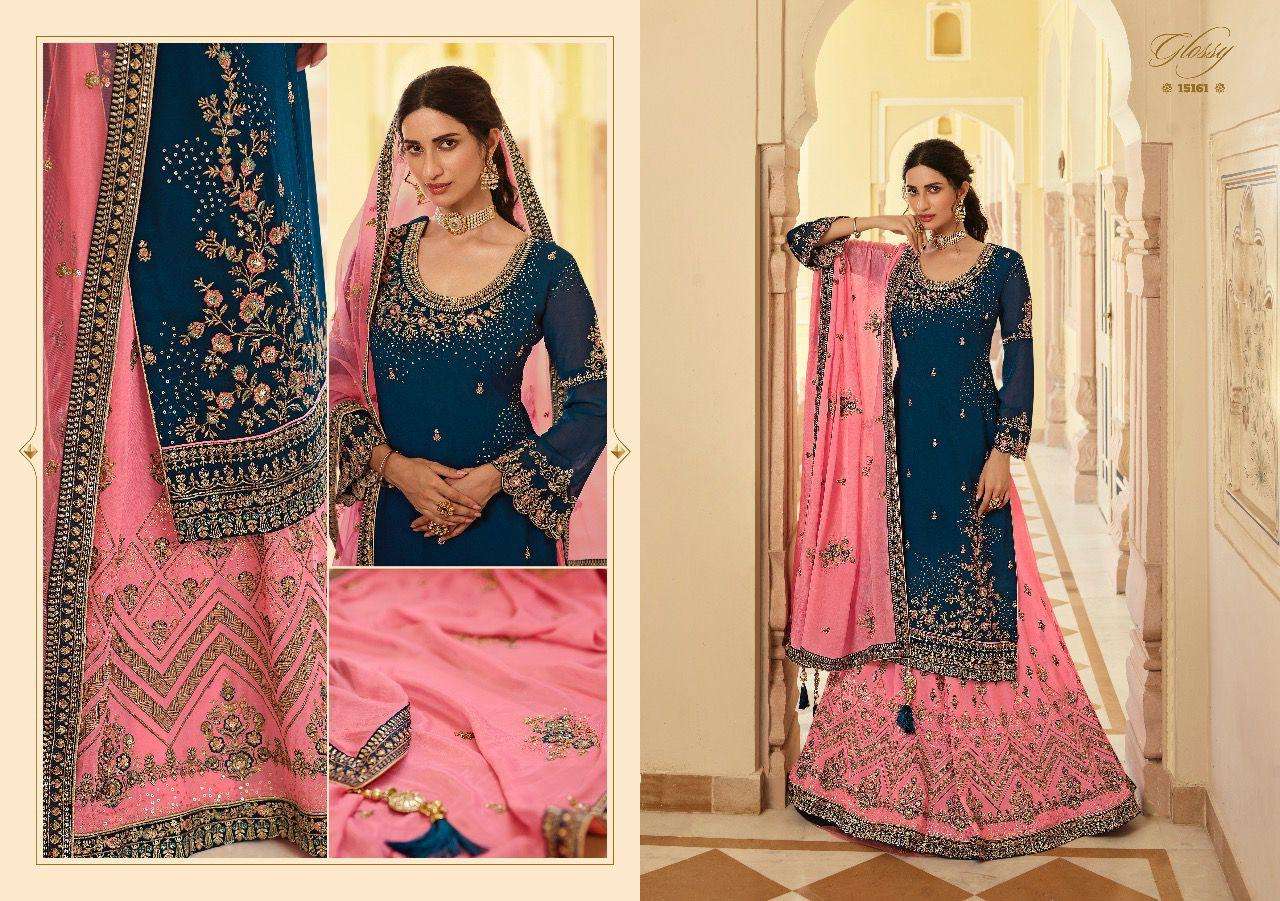 Glossy Rubaab Lehenga Style Salwar Kameez view 2