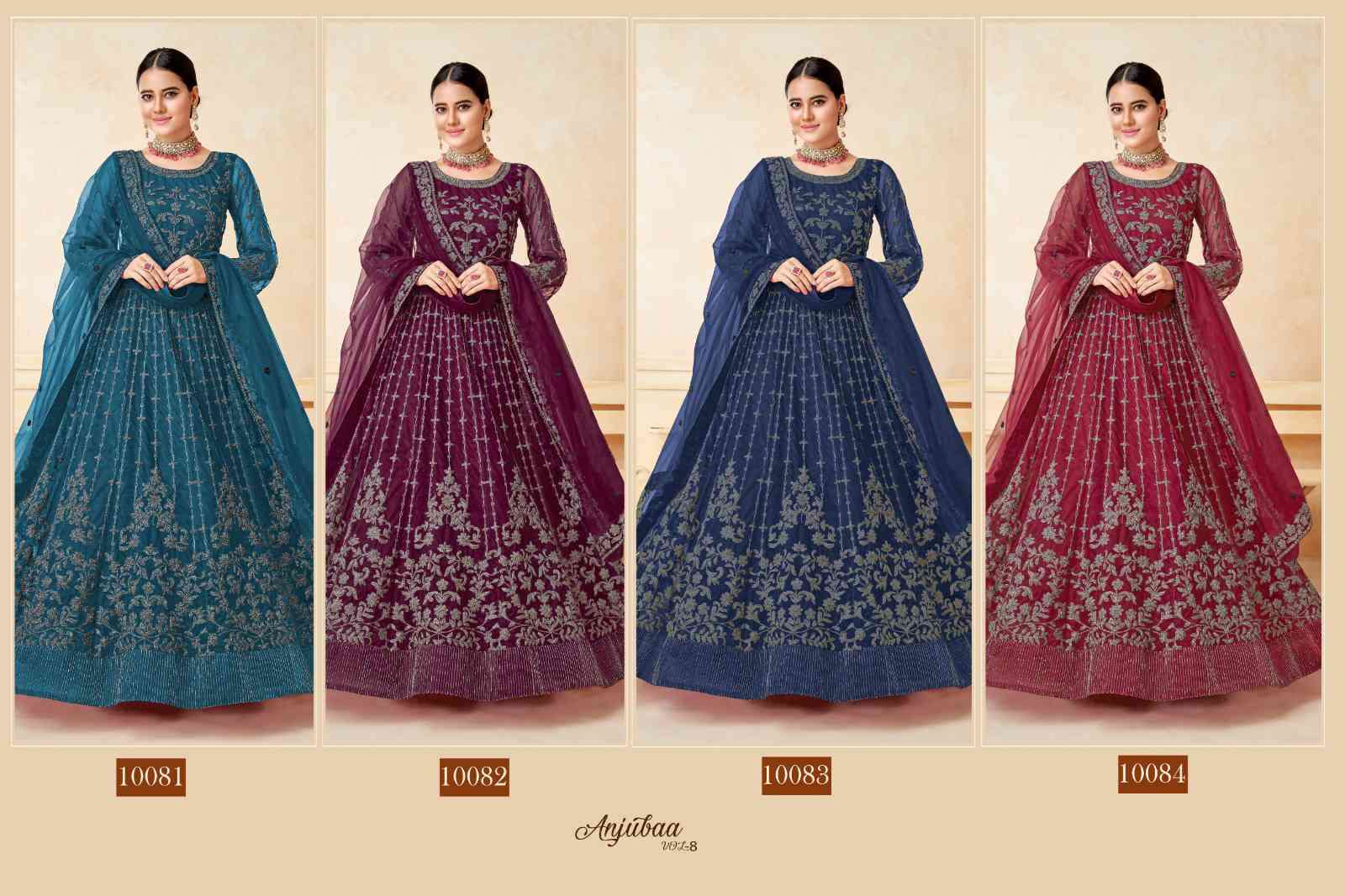 Anjubaa Vol 8 10081 To 10084 Wedding Wear Designer Gown New Collection view 14