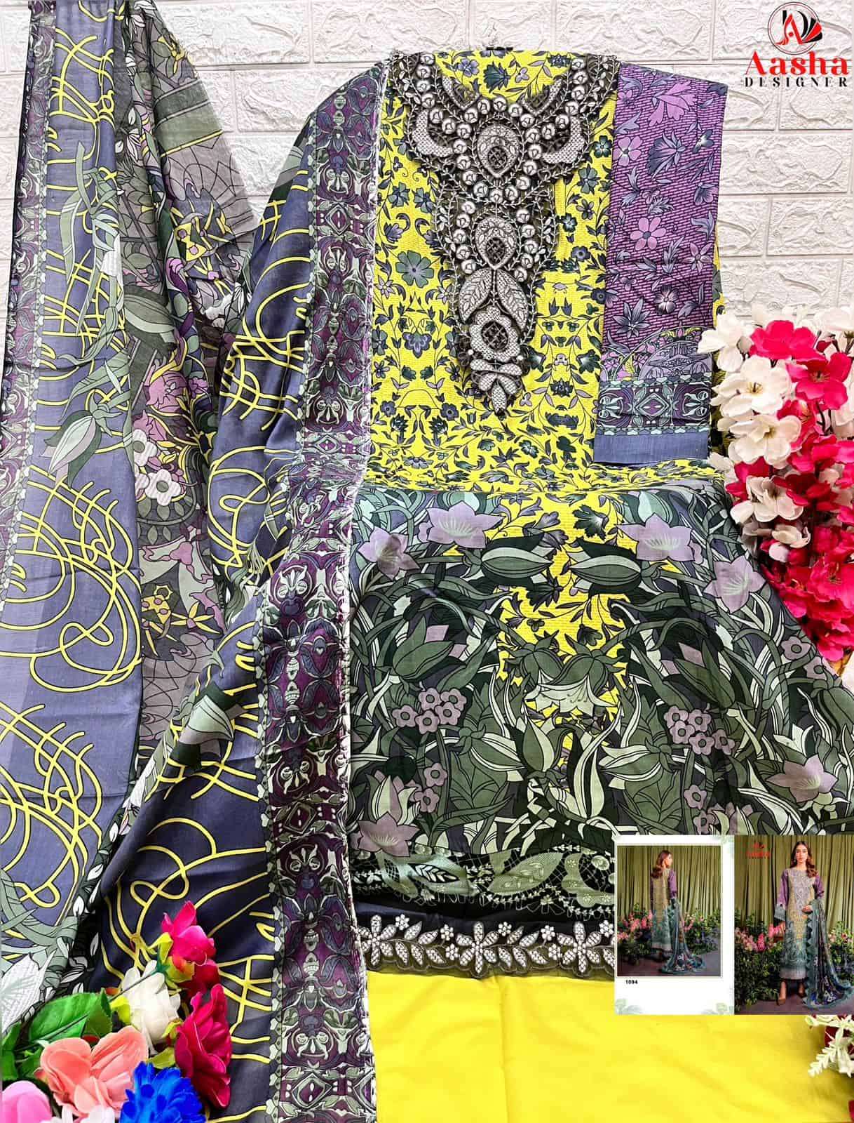 Aasha Designer Jade Bliss Vol 2 Cotton Embroidered Pakistani Dress Exporter view 3