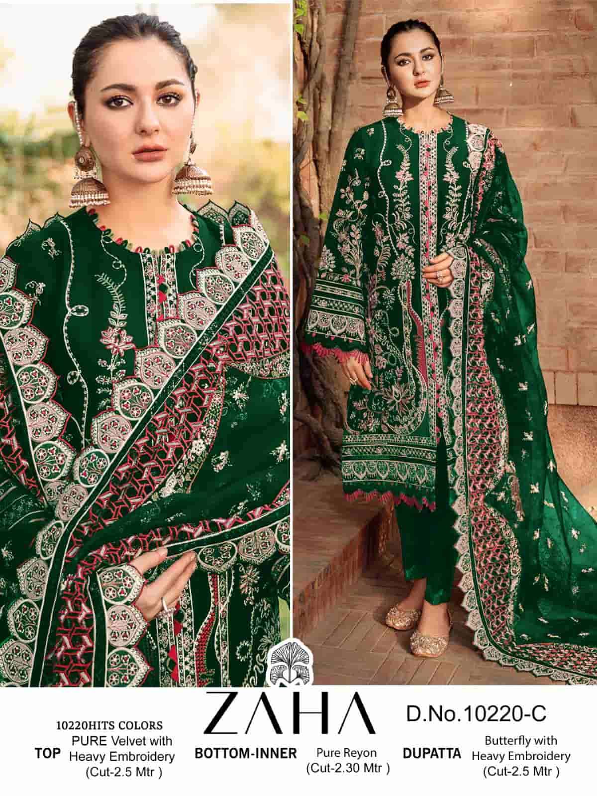 Zaha 10220 C Party Wear Style Heavy Designer Winter Wear Pakistani Suit