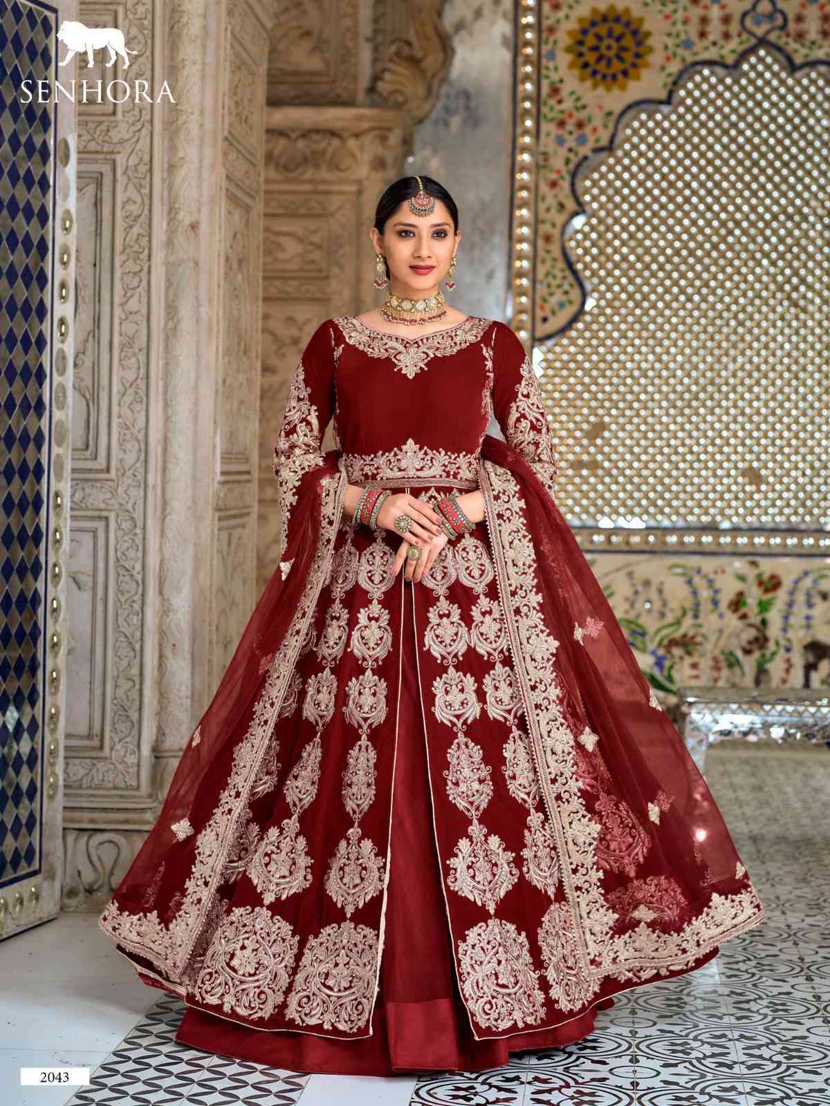 Senhora Dulhan Vol 42 Wedding Wear Designer Velvet Gown New Collection Exporter view 5