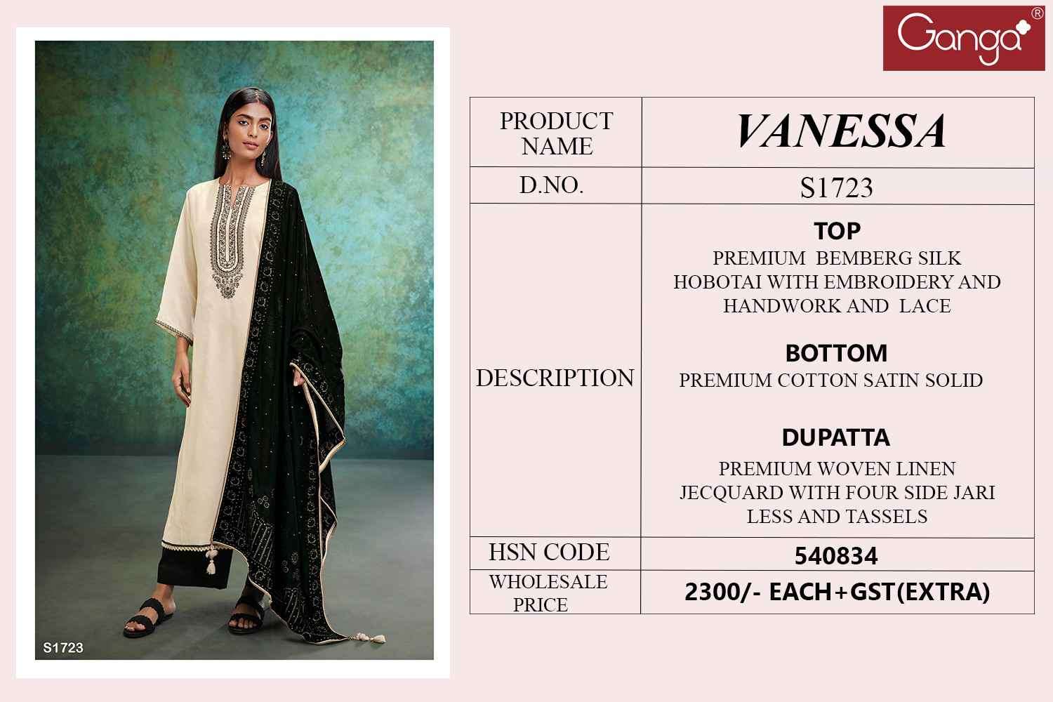 Ganga Vanessa 1723 Premium Silk Exclusive Branded Ladies Suit view 4