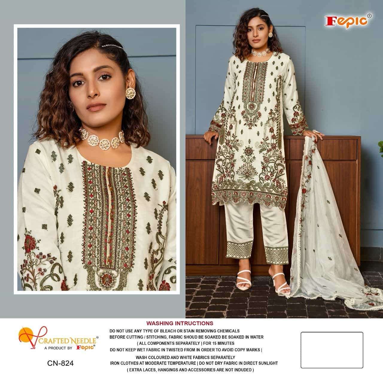 Crafted Needle CN 824 By Fepic Festive Wear Style Designer Readymade Suit Exporters view 3