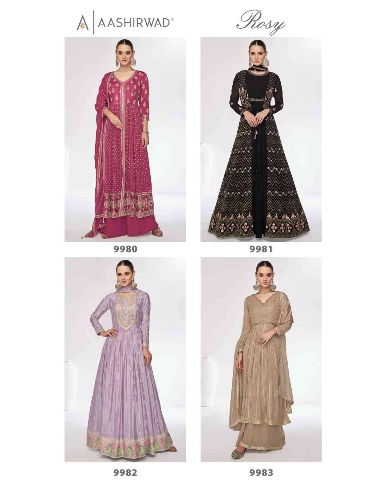Aashirwad Rosy 9980 To 9983 Readymade Latest Designer Dress Exporters view 10