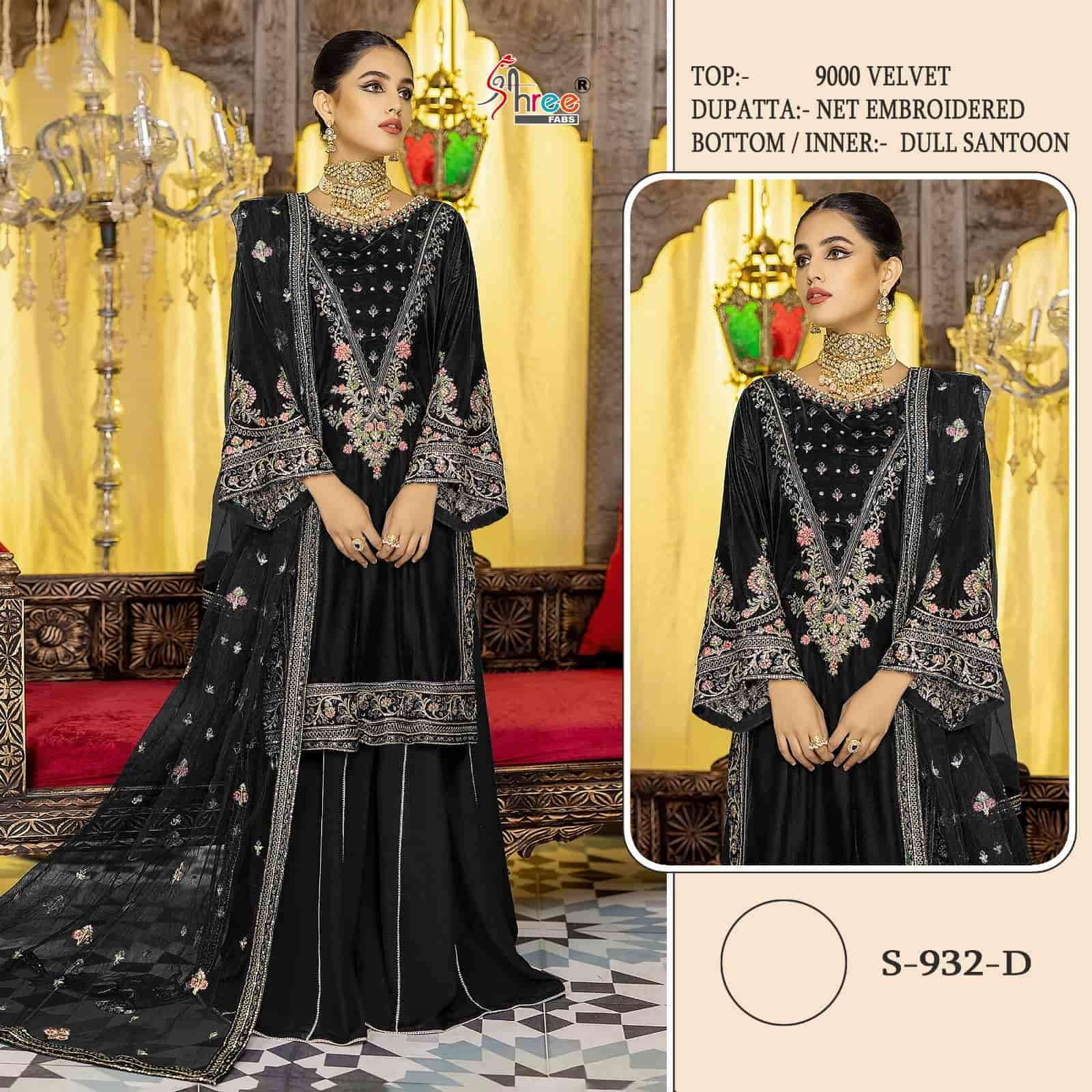 Shree Fabs S 932 Colors Wedding Wear Style Heavy Designer Velvet Suit Wholesalers