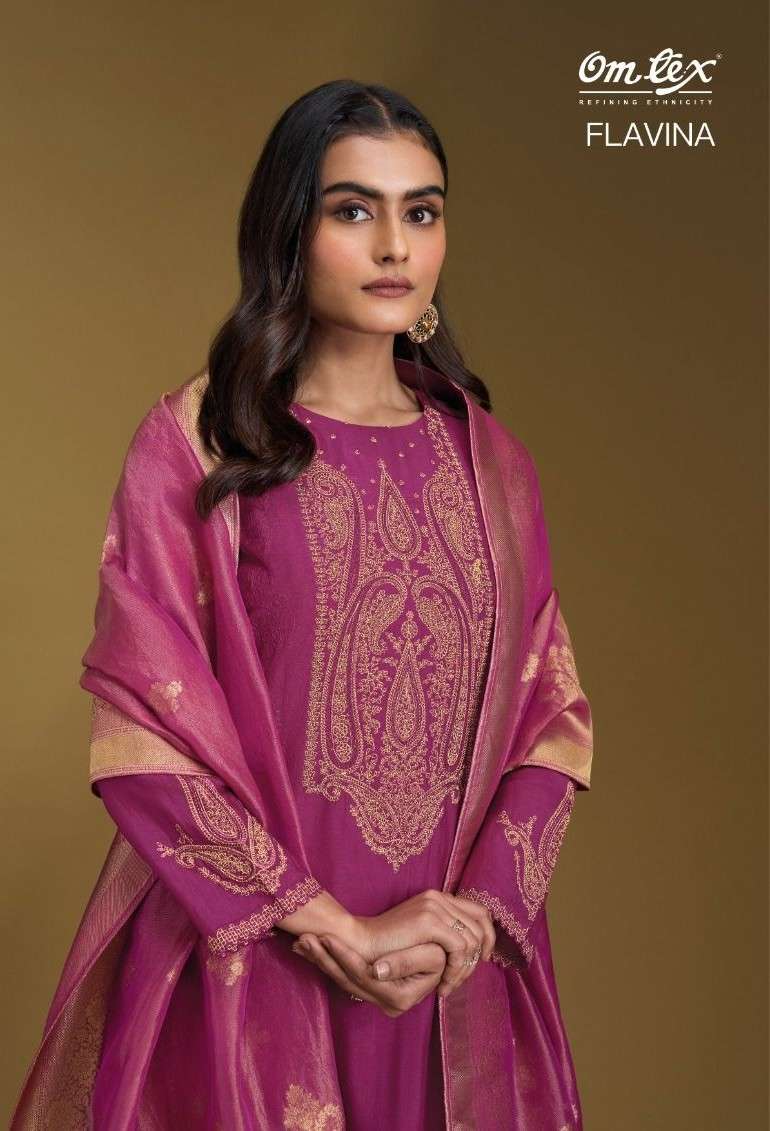 Omtex Flavina Excusive Russian Silk Suit Latest Collection view 2