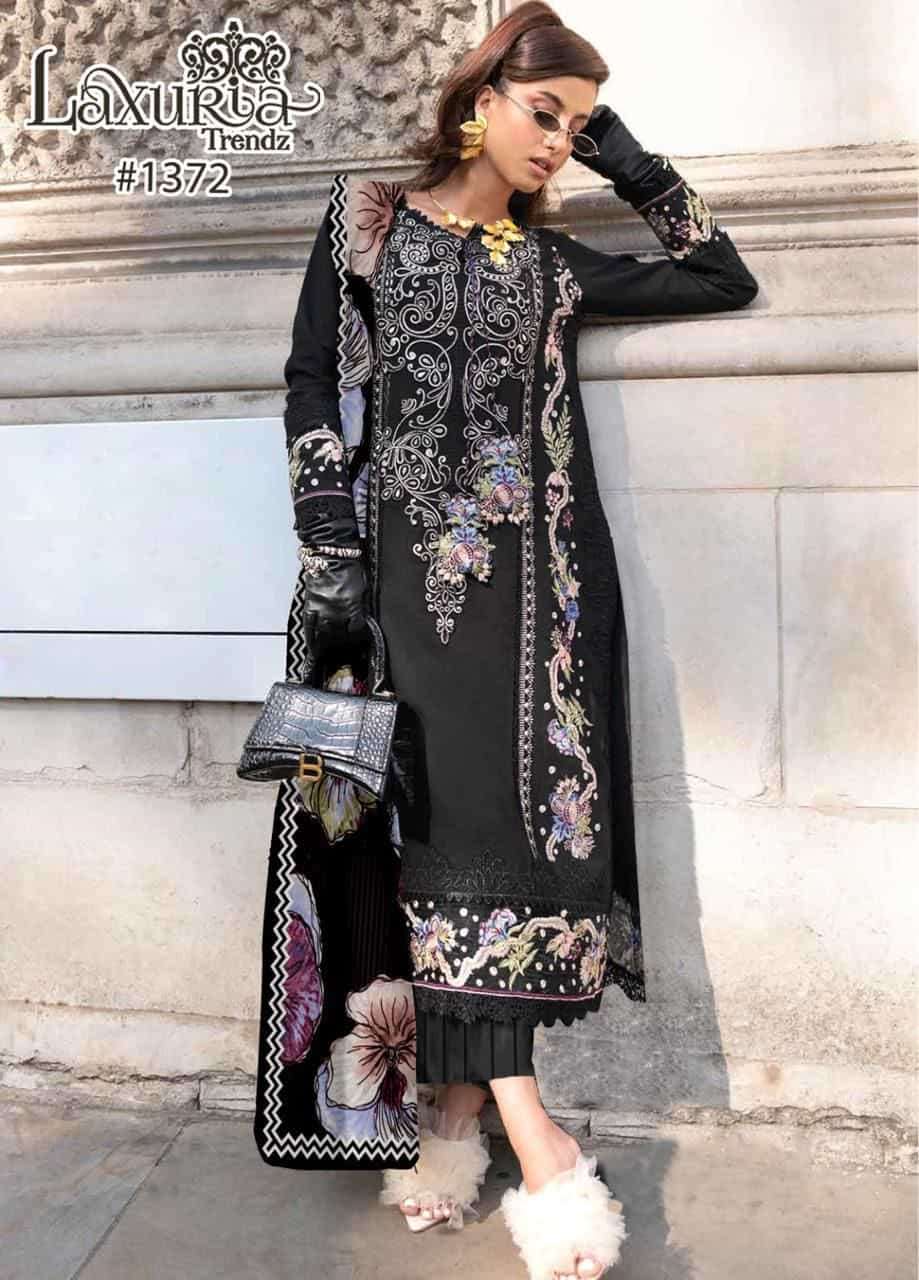 Laxuria Trends 1372 latest Embroidered Designer Georgette Readymade Collection view 2
