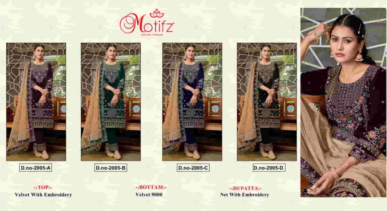 Motifz 2005 Colors Pakistani Latest Designer Festive Collection Velvet Dress Exporters view 5