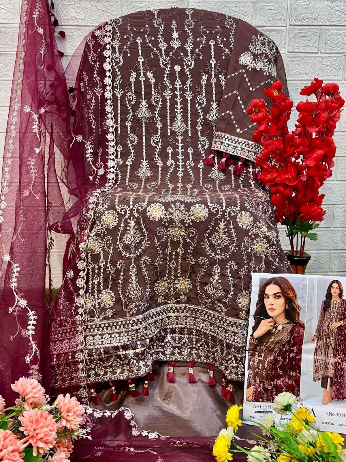 Zaha Aaeesha Vol 2 10116 Hits Colours 3 Designer Pakistani Dress view 7
