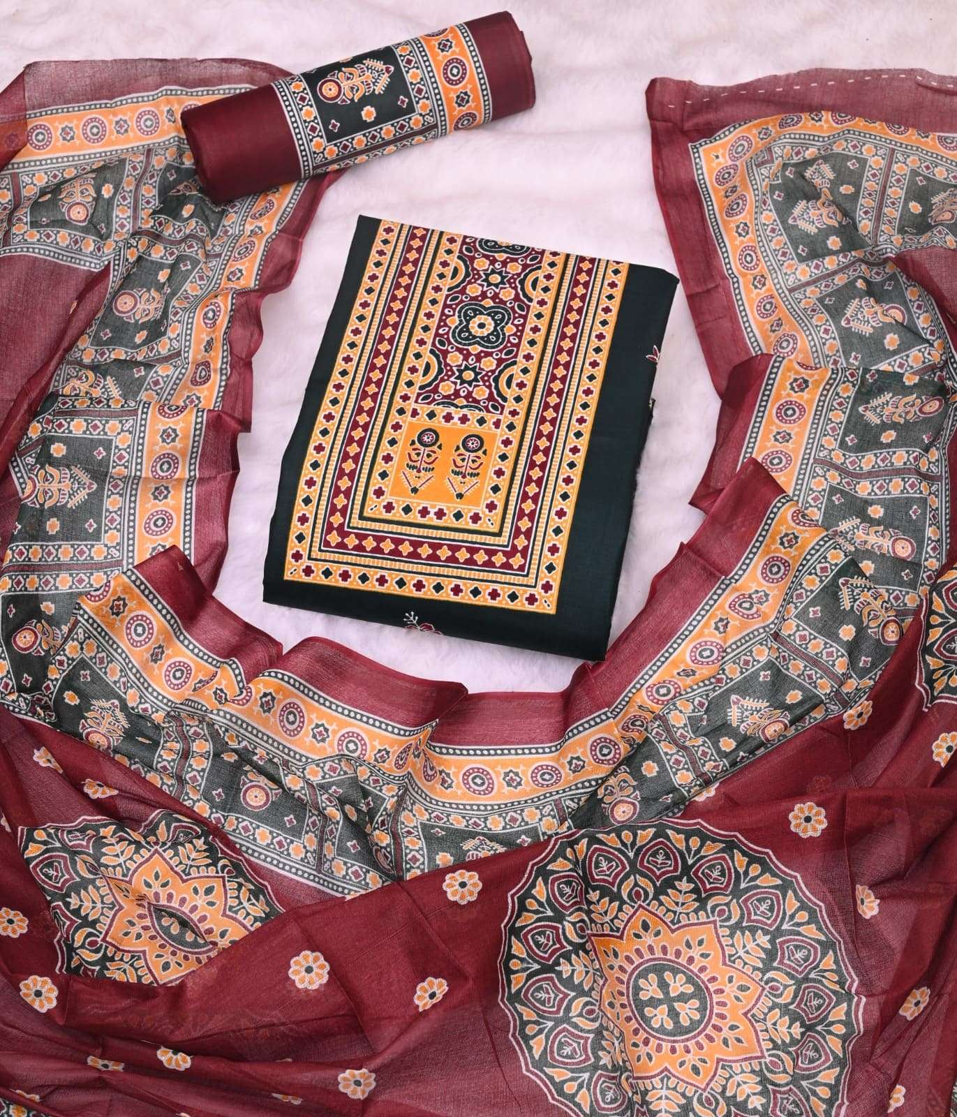 Js Priya Ajrakh Pehnava Vol 4 Premium Wear Cotton Dress Material view 19
