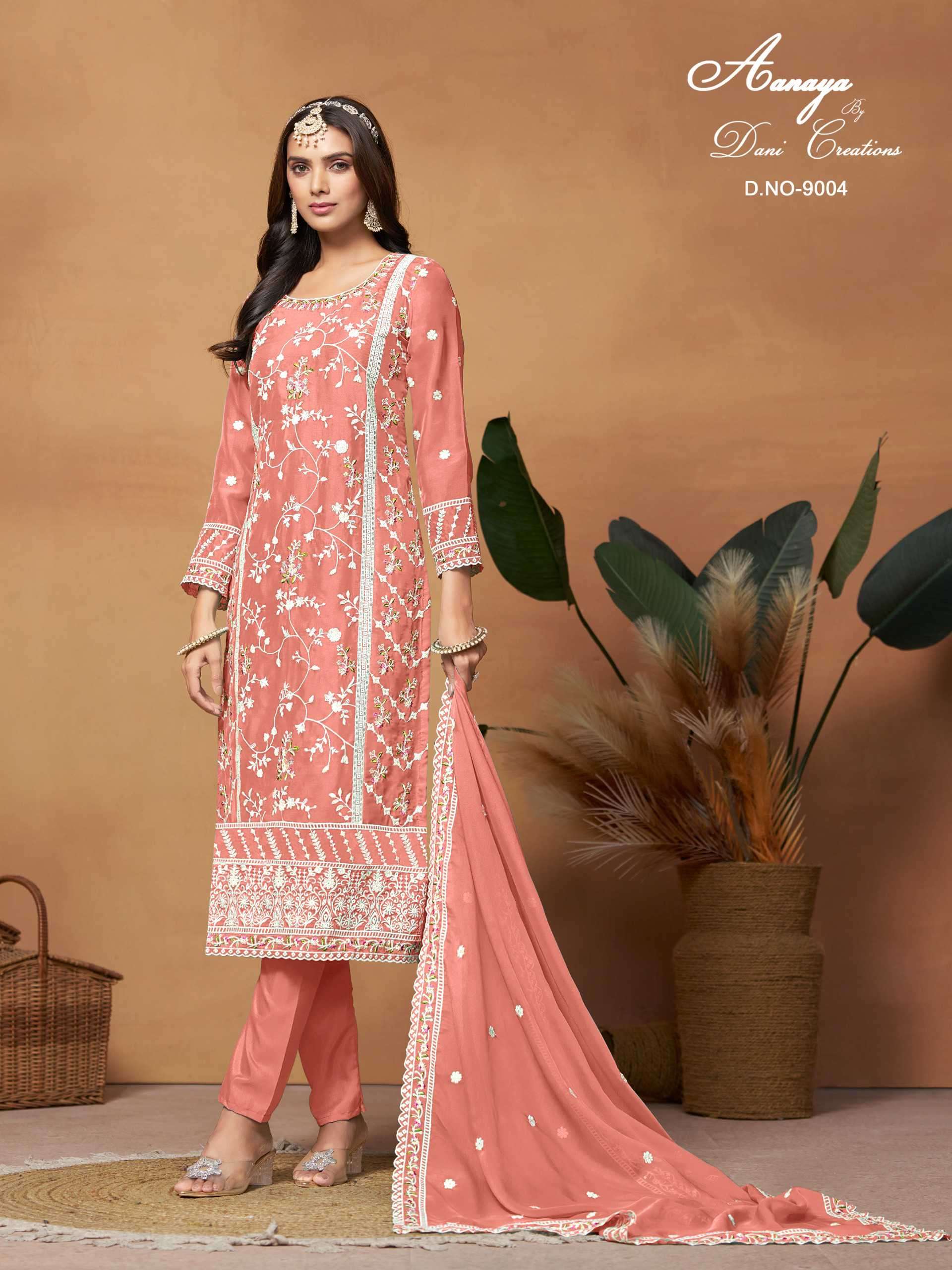 Aanaya Vol 190 9001 To 9004 Designer Work Organza Dress view 9