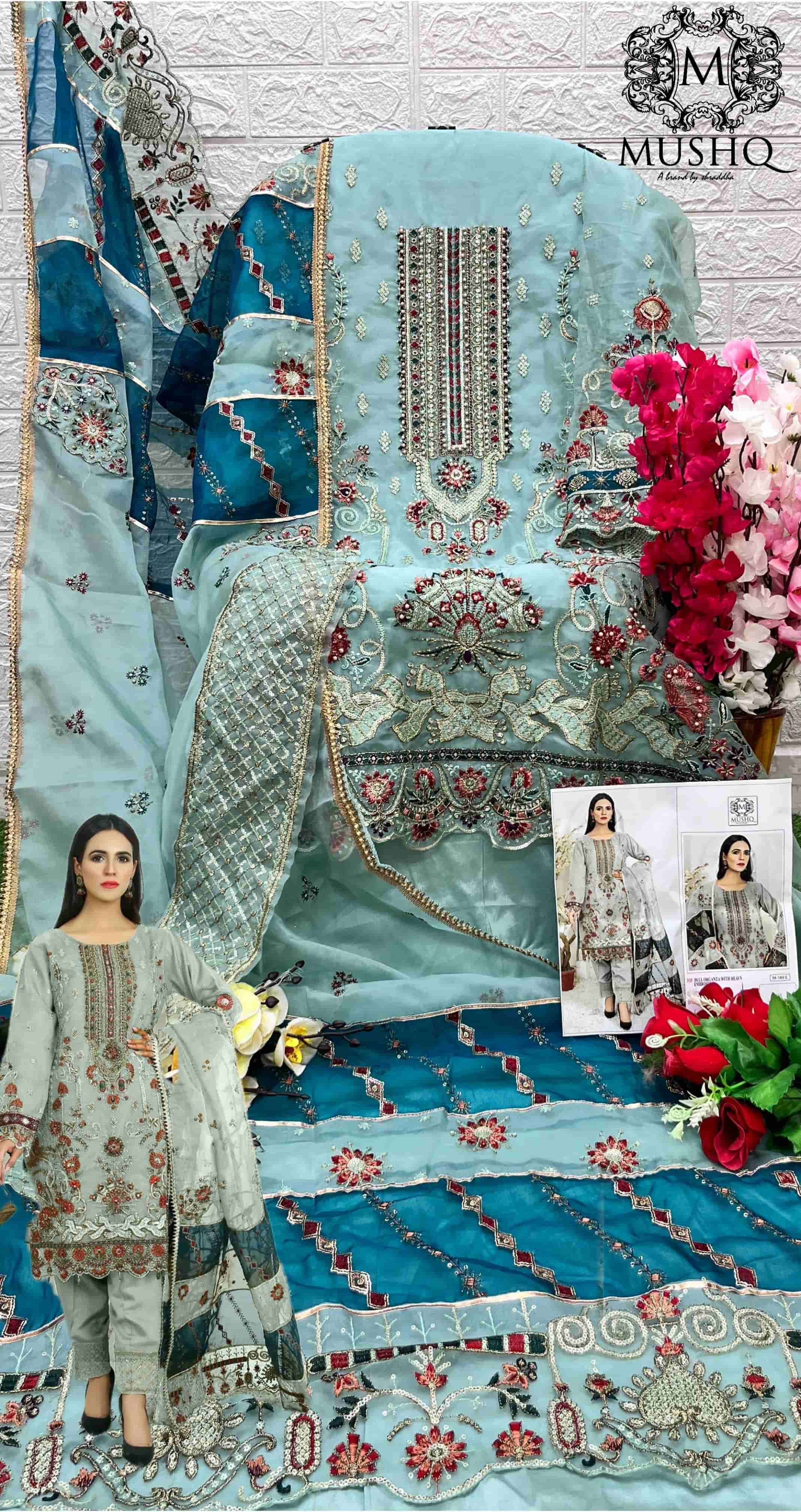 Mushq M 189 Colors Heavy Designer Style Pakistani Party Wear Suit Wholesalers view 8