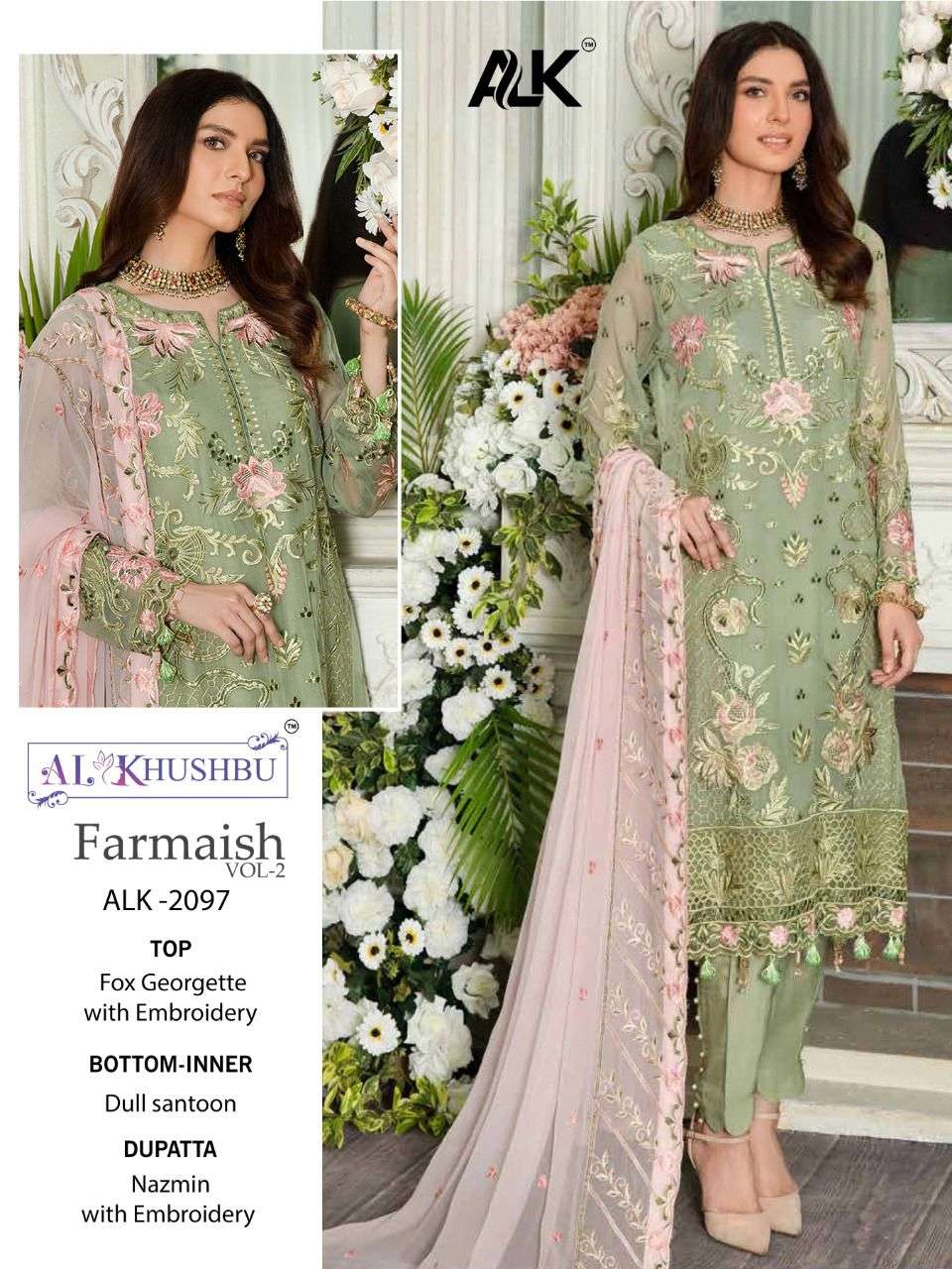Al Khushbu Farmaish Vol 2 Colors Georgette Party Wear Pakistani Suit Exporter view 2