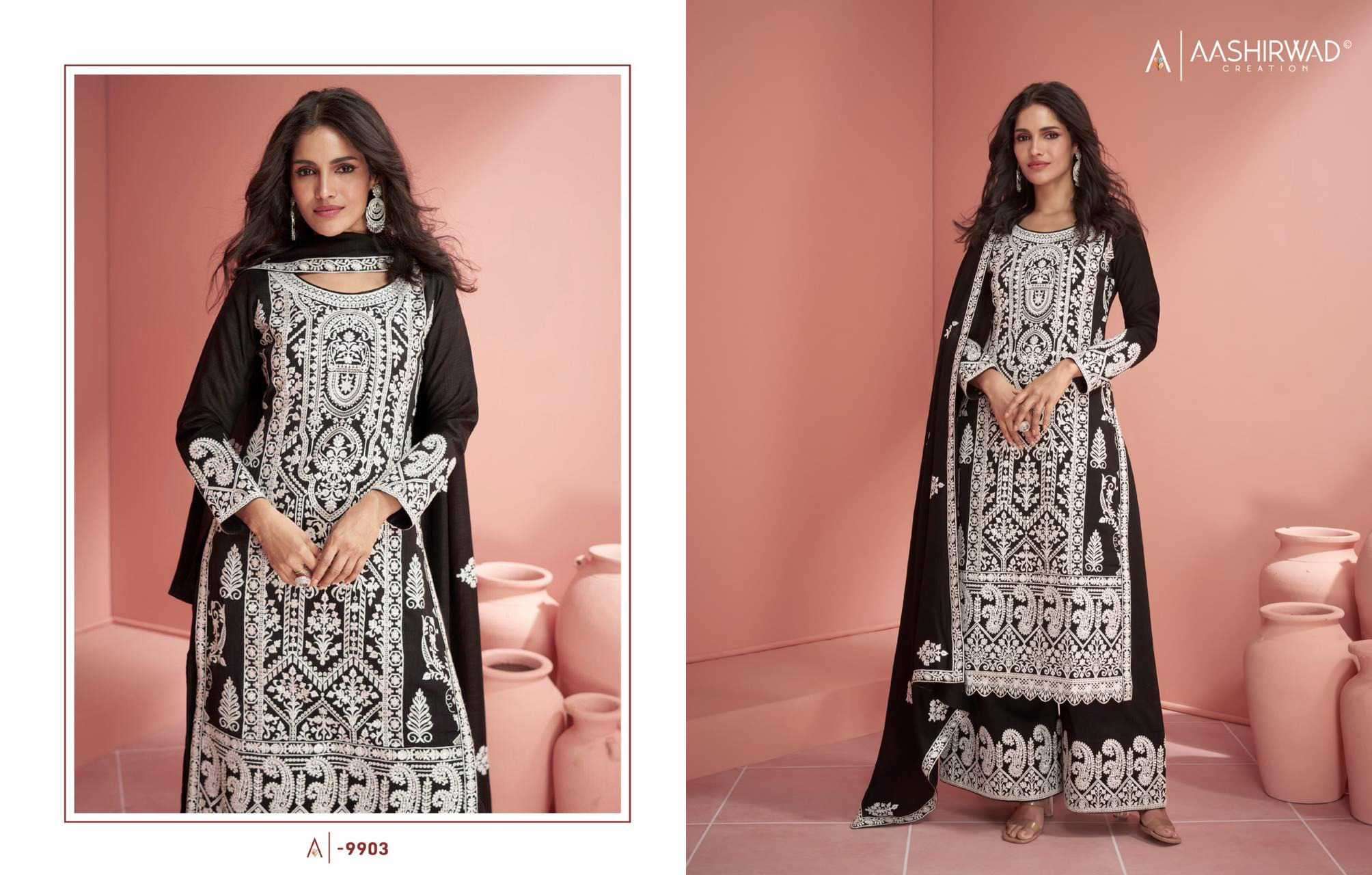 Aashirwad Gulkand Ruhani Designer Silk Readymade Dress Wedding Collection view 2