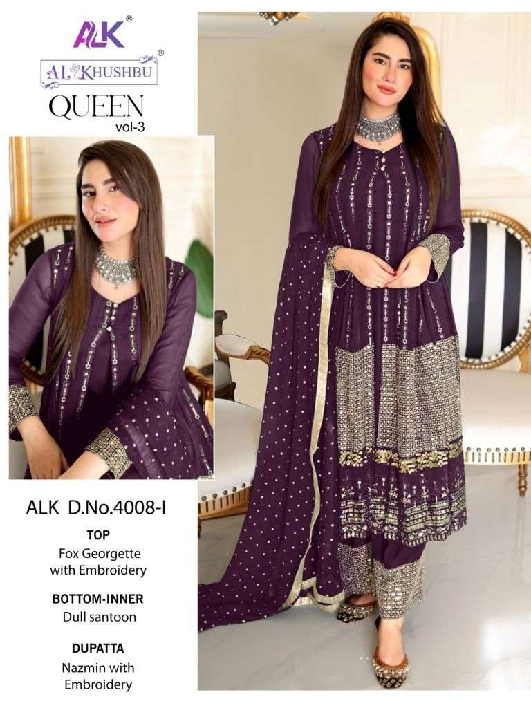 Al Khushbu Queen Vol 3 Pakistani Designer Suit view 3