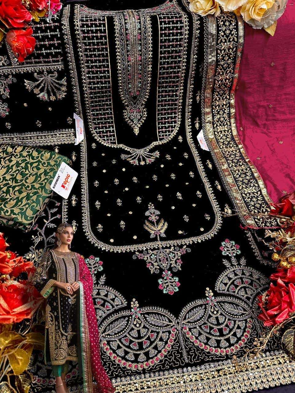 Fepic V 17032 Festive Wear Style Heavy Designer Velvet Suit Wholesalers view 2