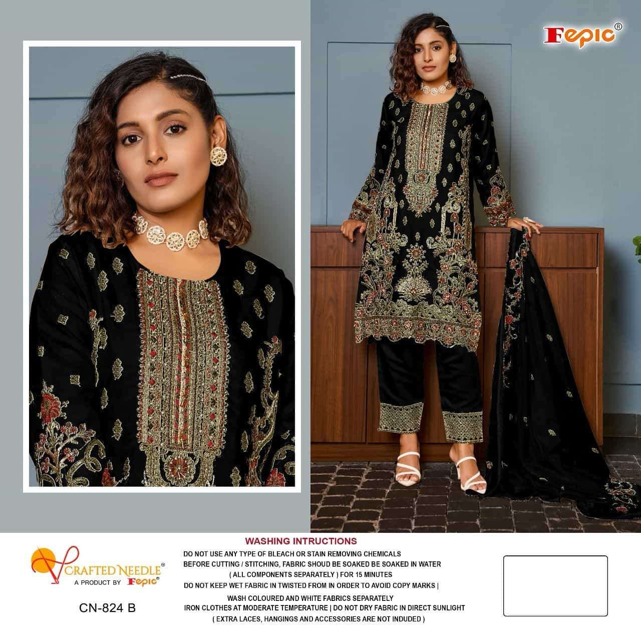 Crafted Needle CN 824 By Fepic Festive Wear Style Designer Readymade Suit Exporters view 2