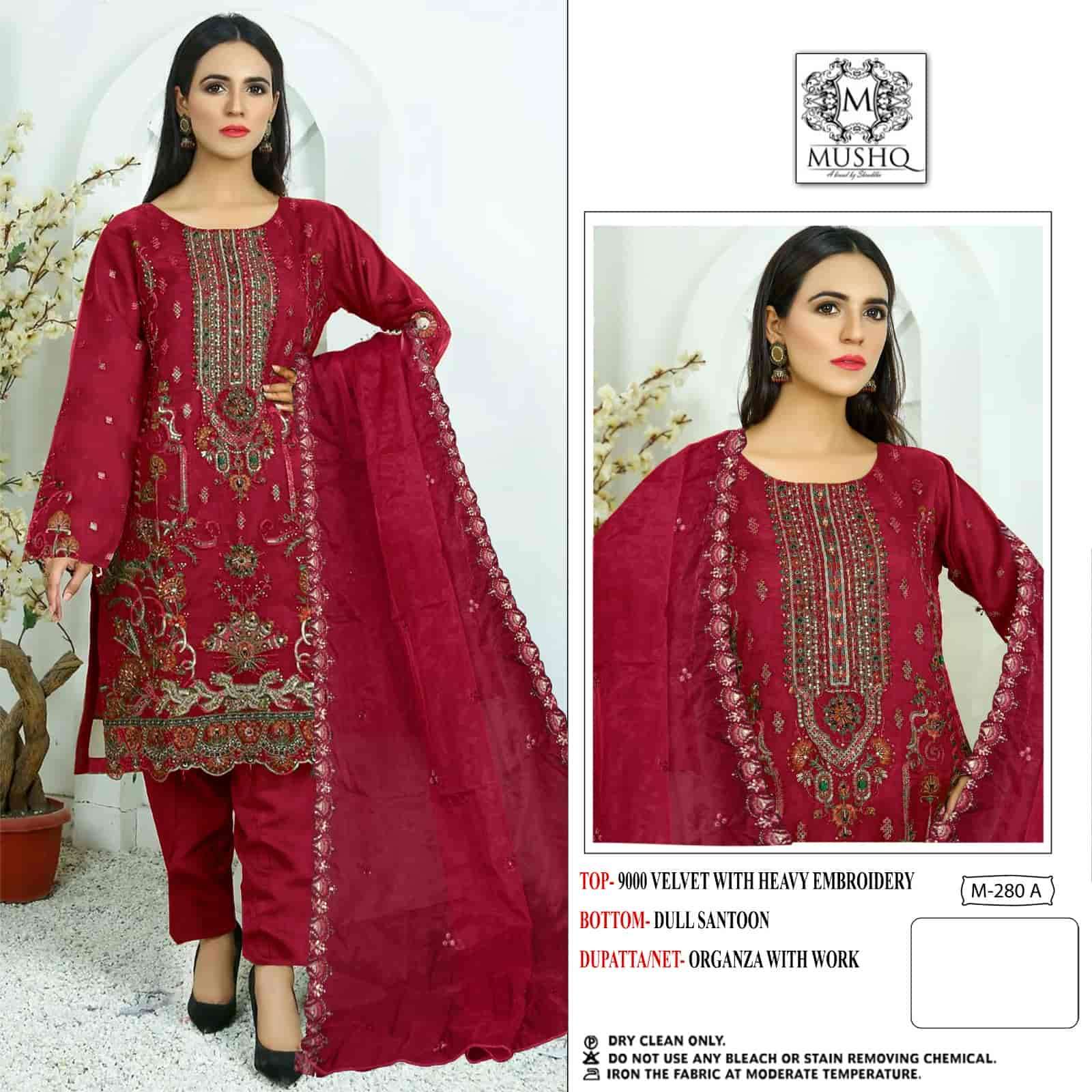 Mushq M 280 Colors Pakistani Style Festive Wear Style Designer Salwar Suit Wholesalers