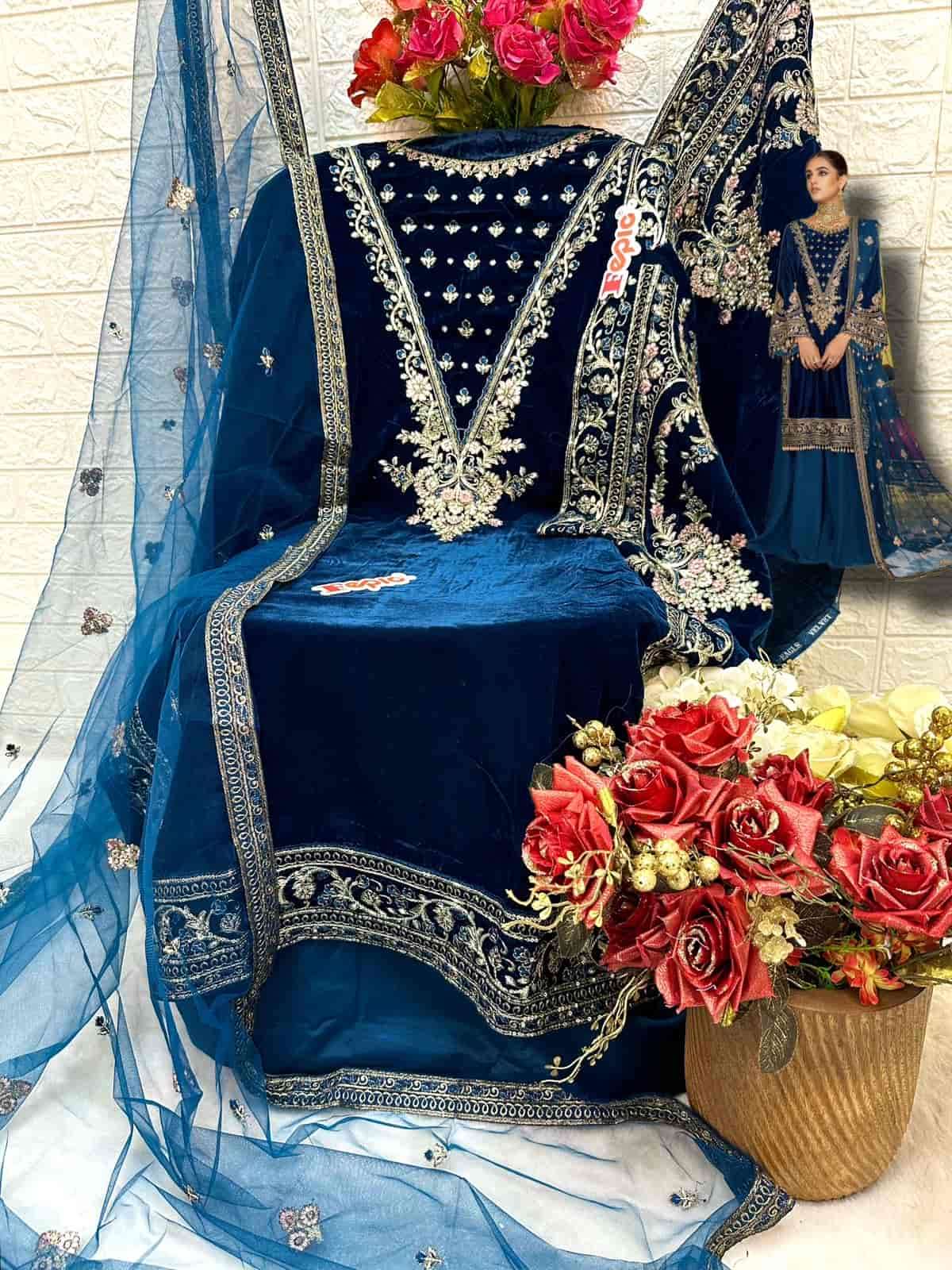 Fepic V 17014 Pakistani Style Latest Designer Velvet Salwar Suit Exporter view 2