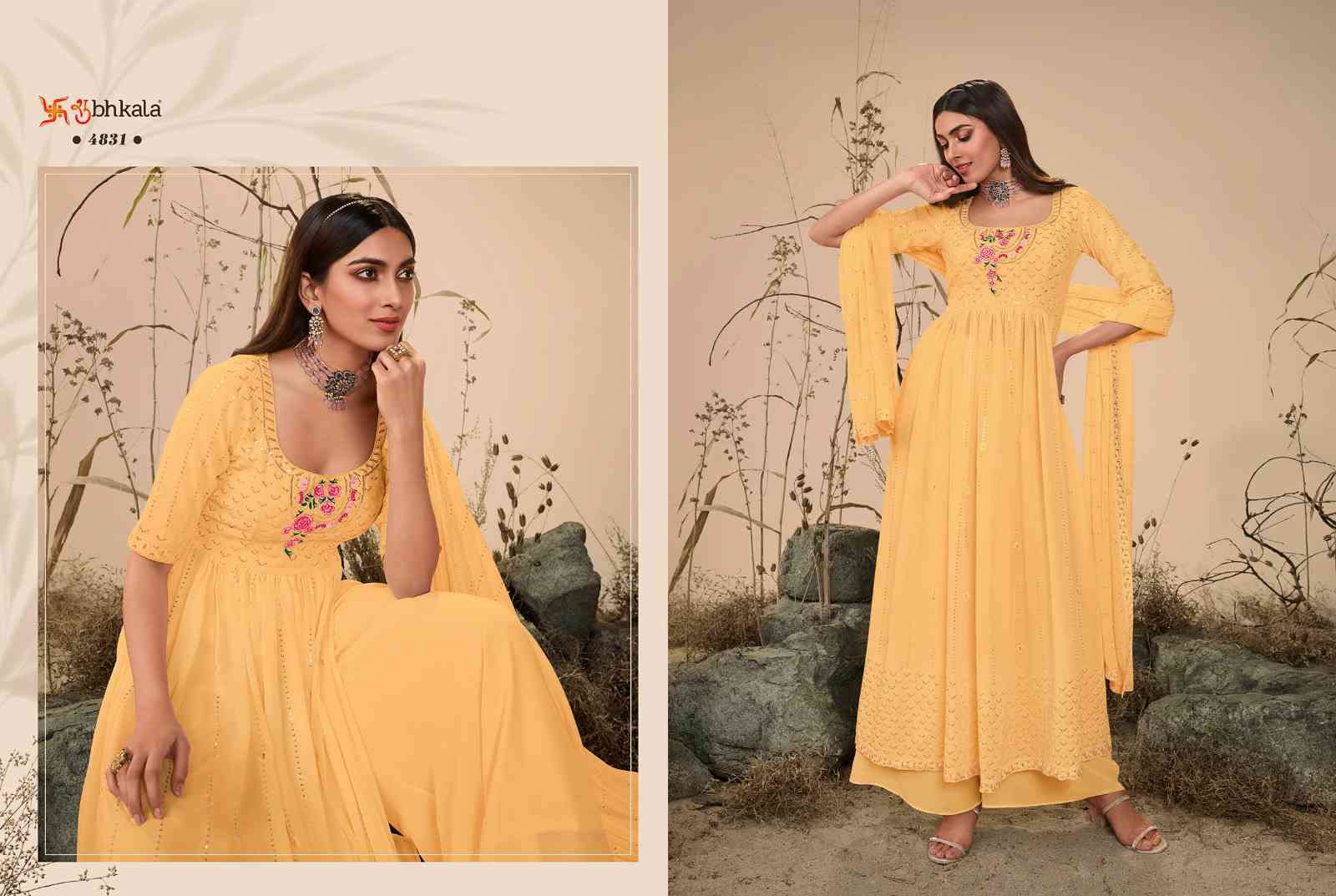 Shubhkala Flory Vol 27 Party Wear Nayra Cut Traditional Dress view 12