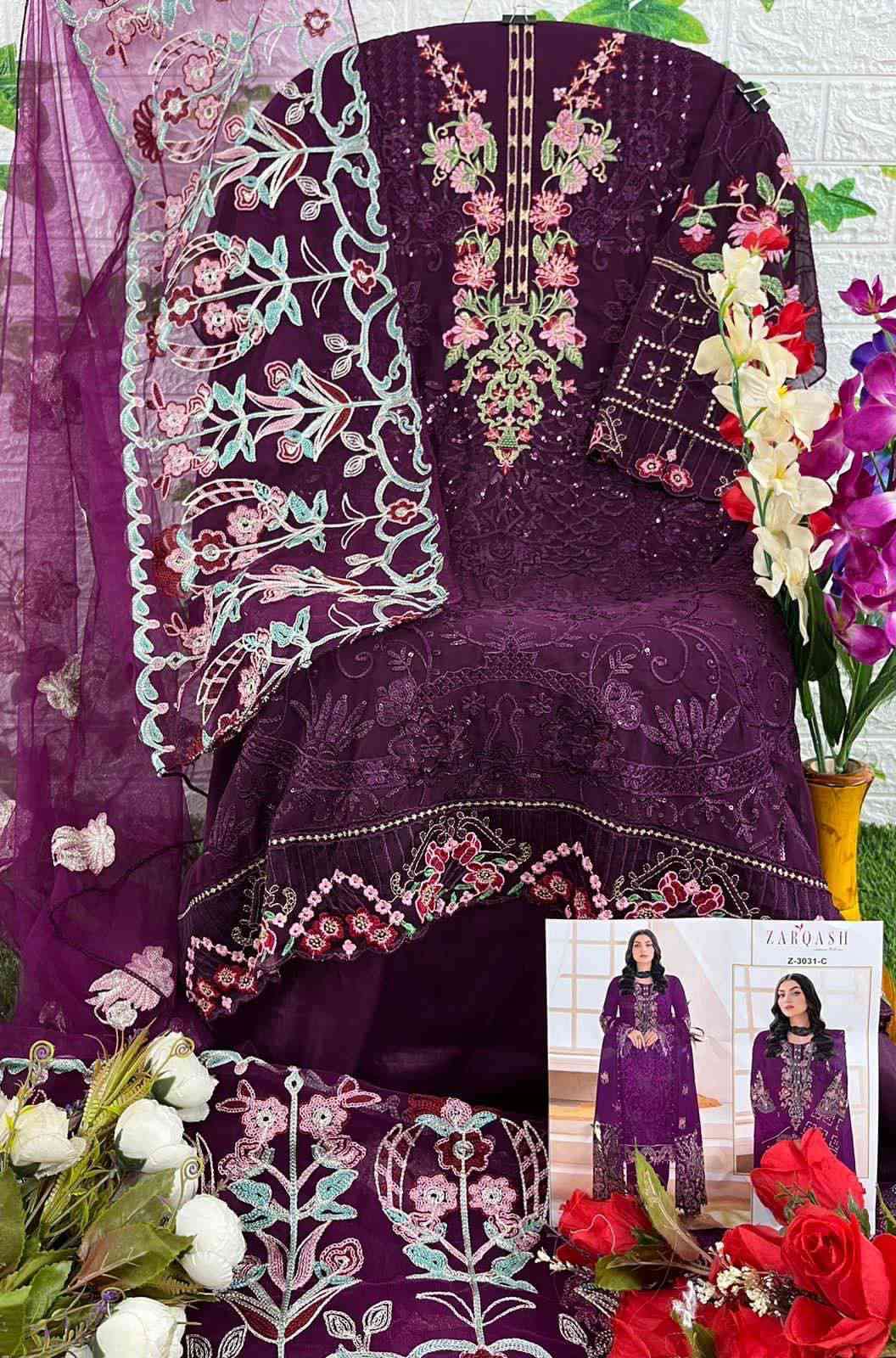 Zarqash Z 3031 Colors Pakistani Suit New Designe Collection view 6
