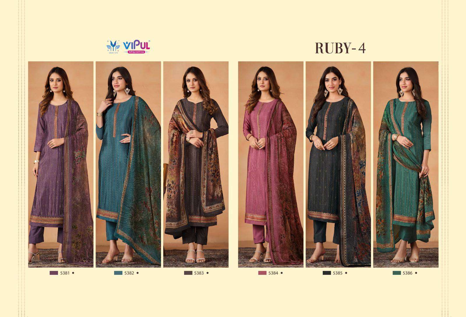 Vipul Ruby Vol 4 Fancy Straight Designs Festive Wear Dress Catalog Exporter view 18