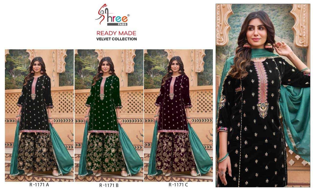Shree Fabs R 1171 Velvet Readymade Collection Party Wear Style Designer Suit Wholesalers