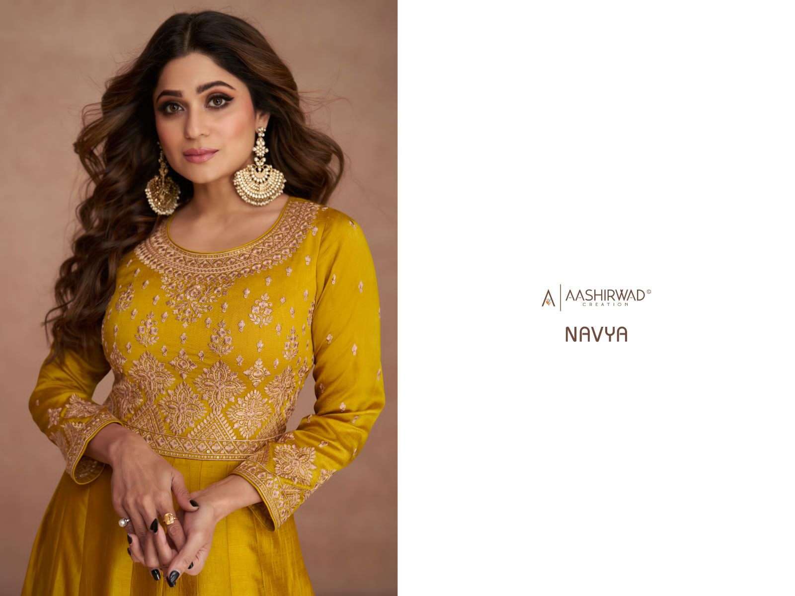 Aashirwad Gulkand Navya Free Size Silk Dress view 3