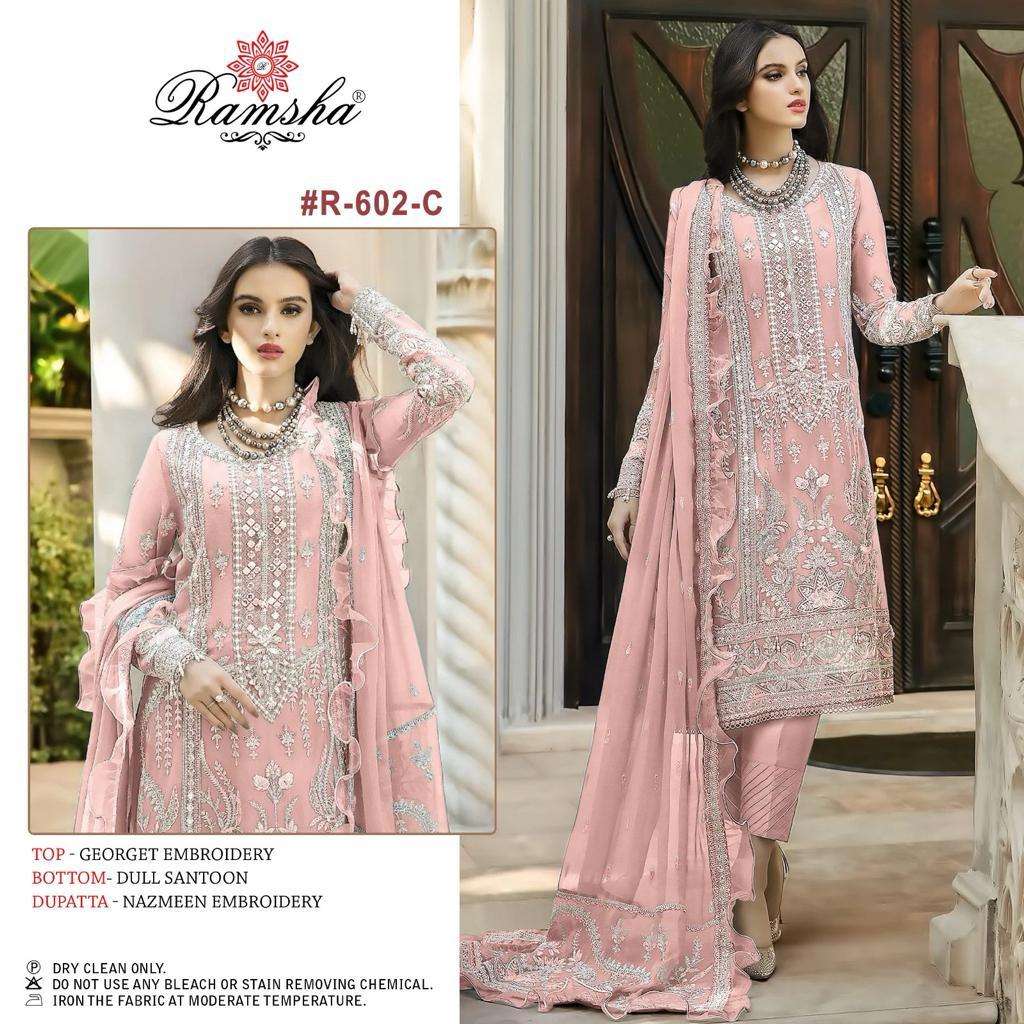 Ramsha R 602 NX Festive Wear Style Heavy Designer Pakistani Salwar Suit Wholesalers view 3